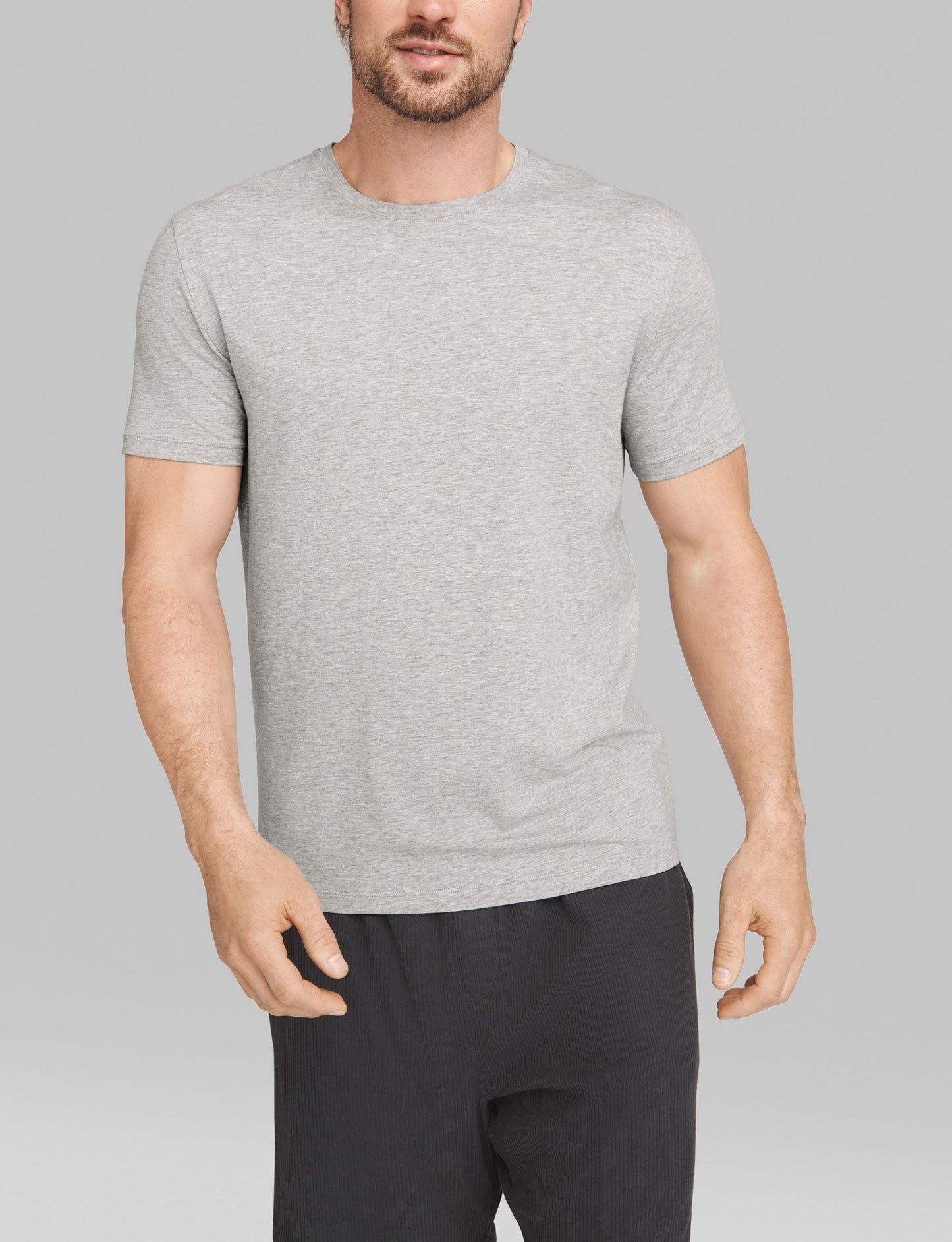 Second Skin Crew Neck Tee in Heather Grey