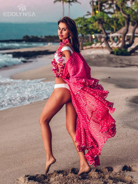 Boho Print Half Sleeve Long Kimono