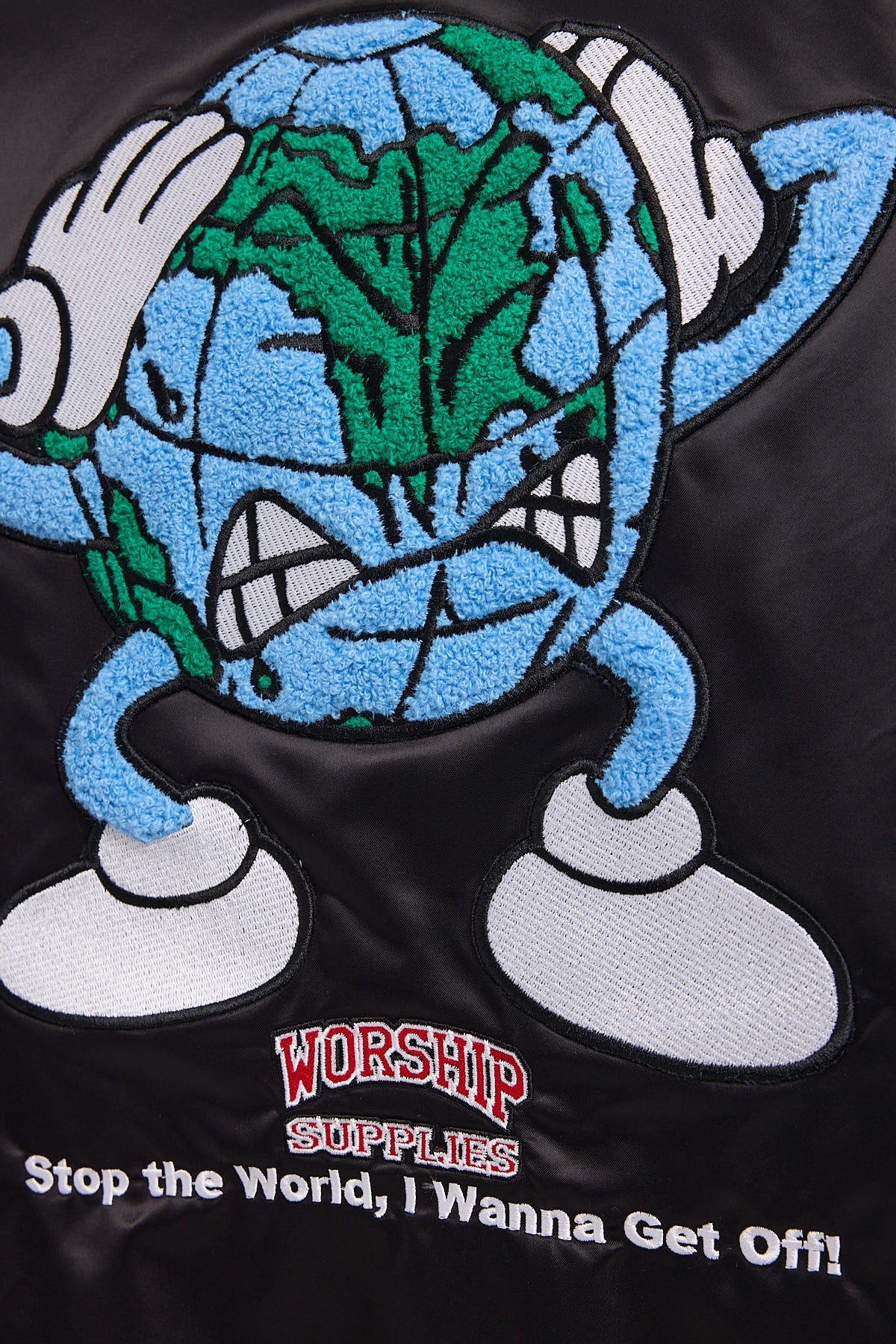 Worship Get Off Nylon Varsity Jacket Black