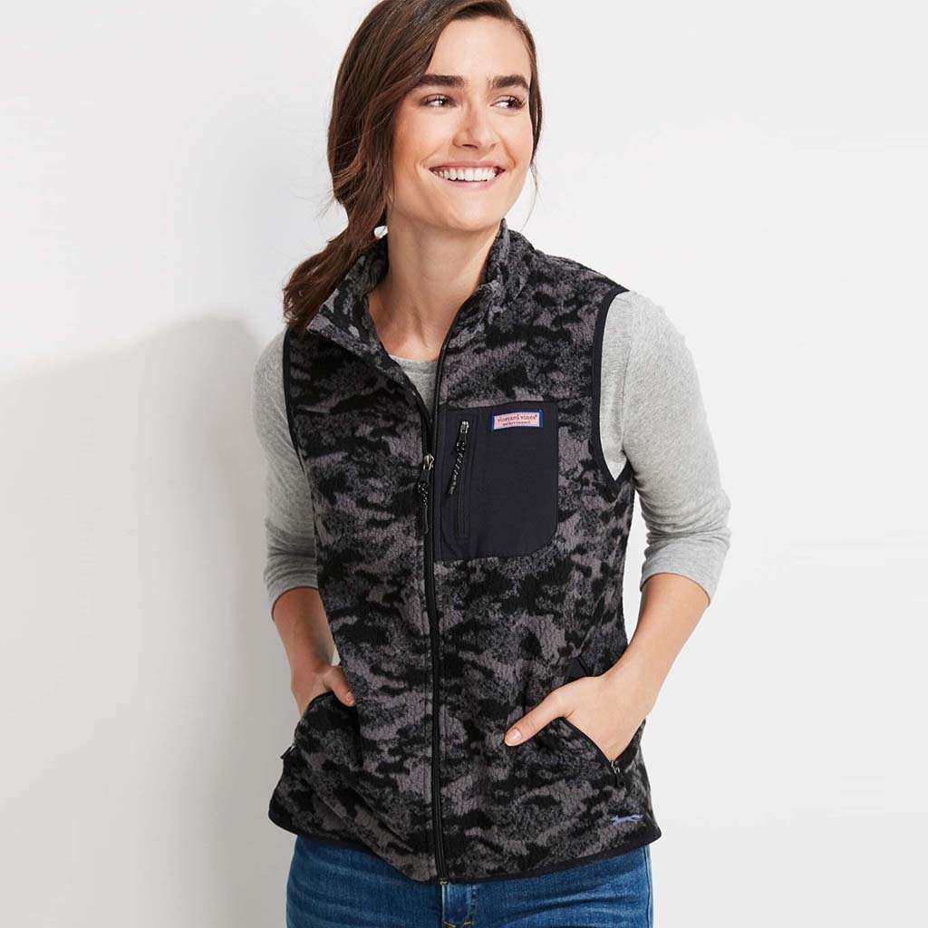 Camo Sherpa Harbor Vest by Vineyard Vines - Country Club Prep