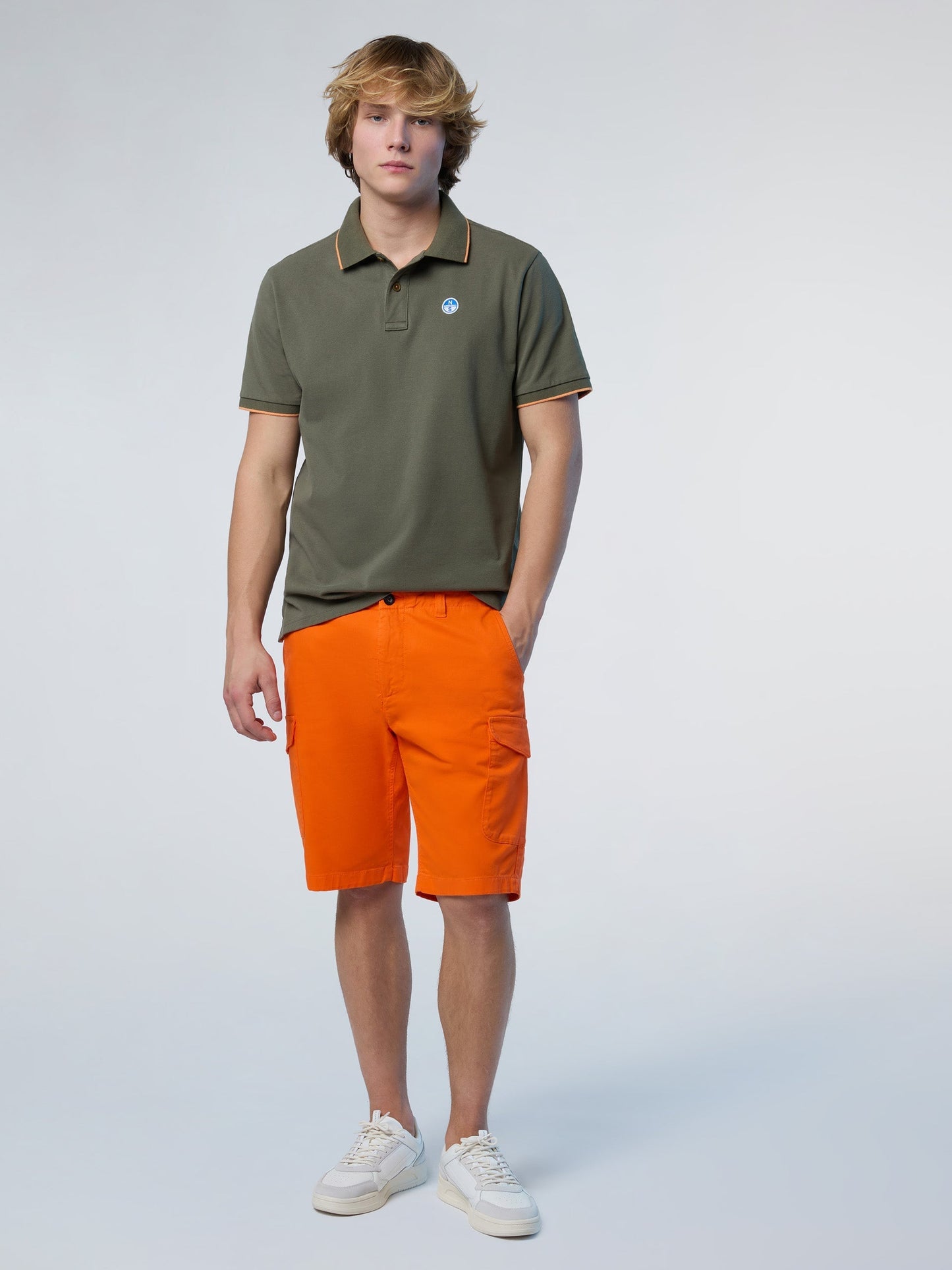 Polo shirt with logo collar