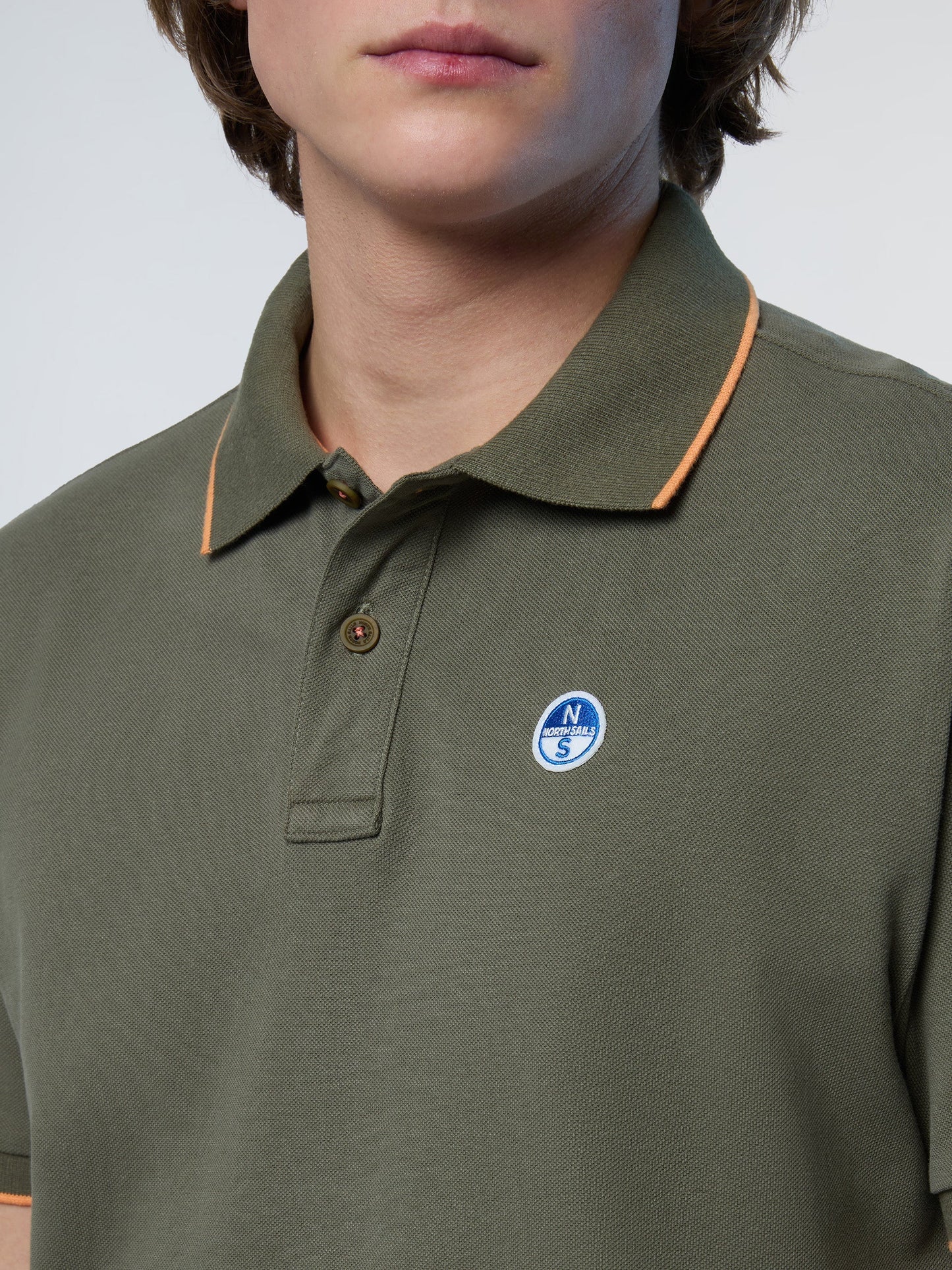Polo shirt with logo collar
