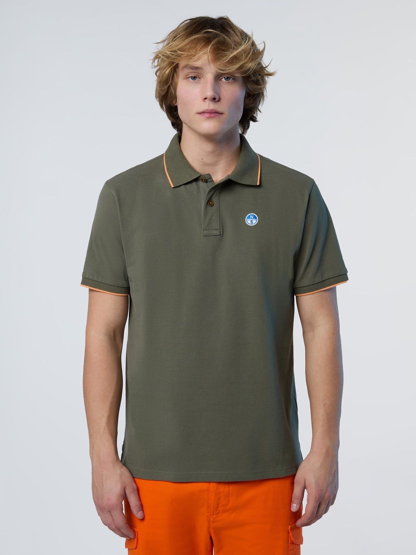 Polo shirt with logo collar