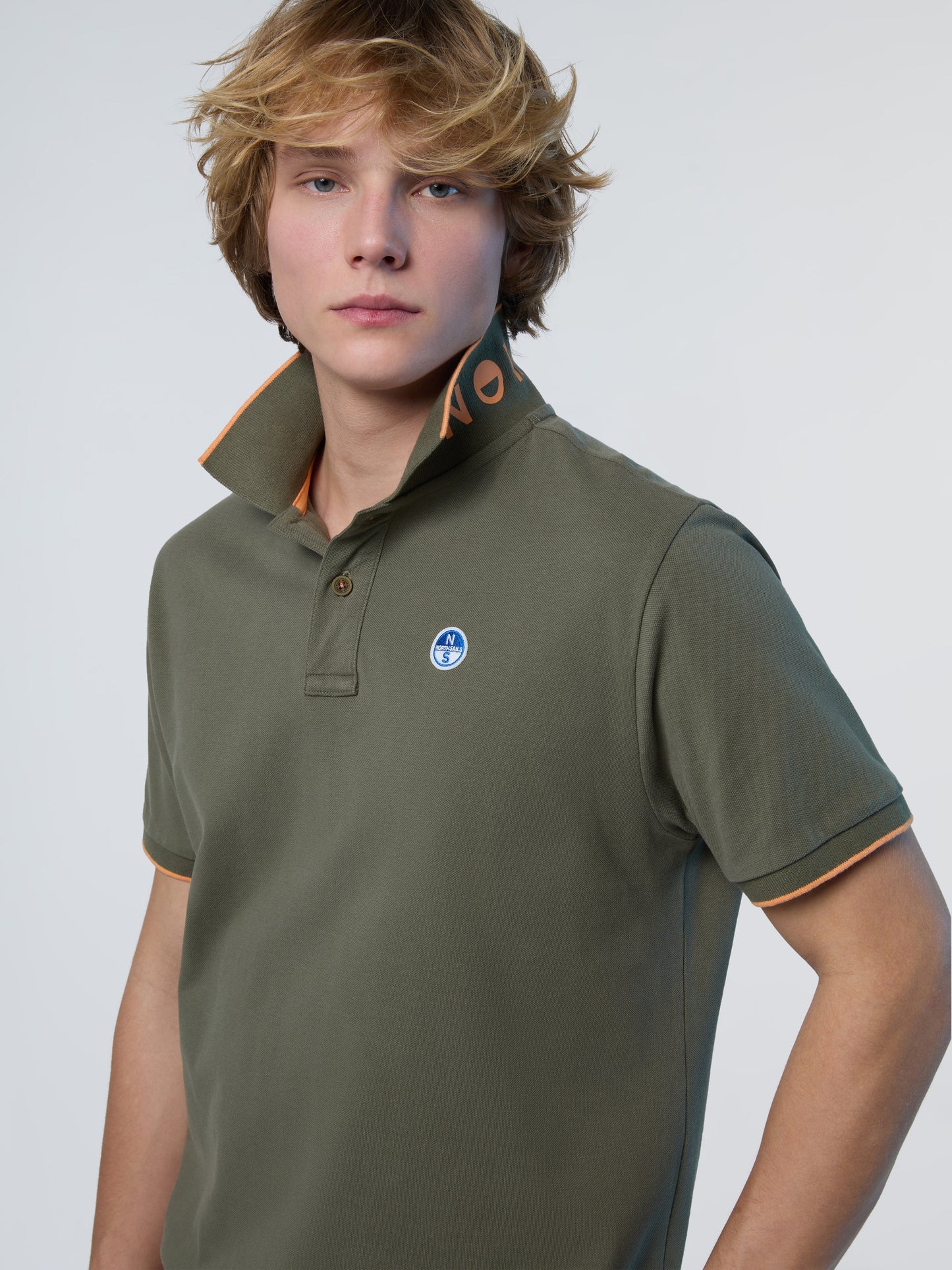 Polo shirt with logo collar