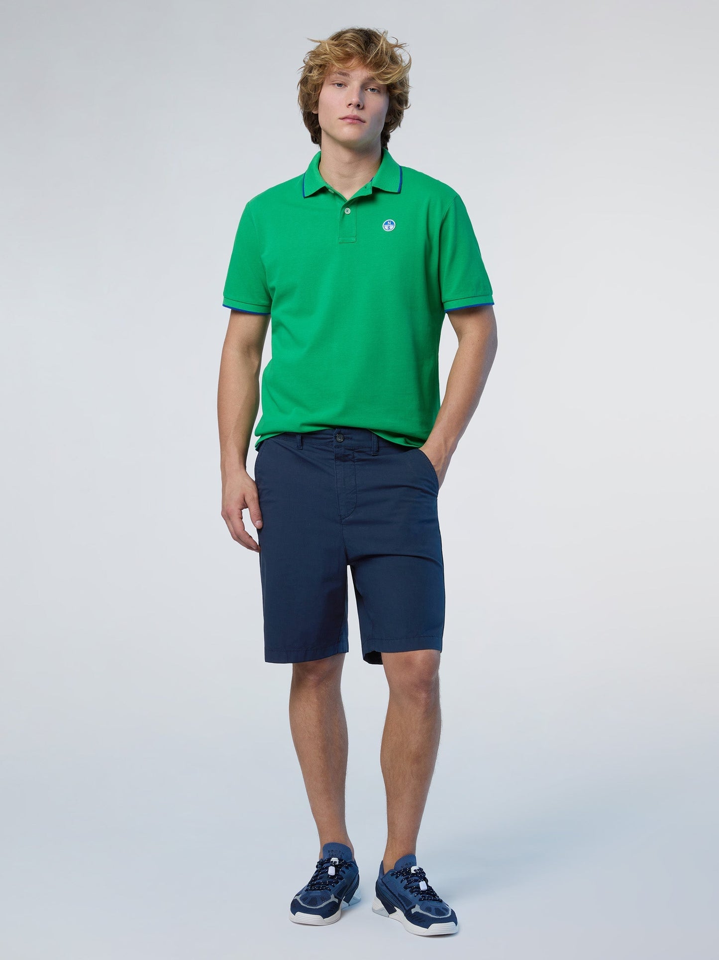 Polo shirt with logo collar