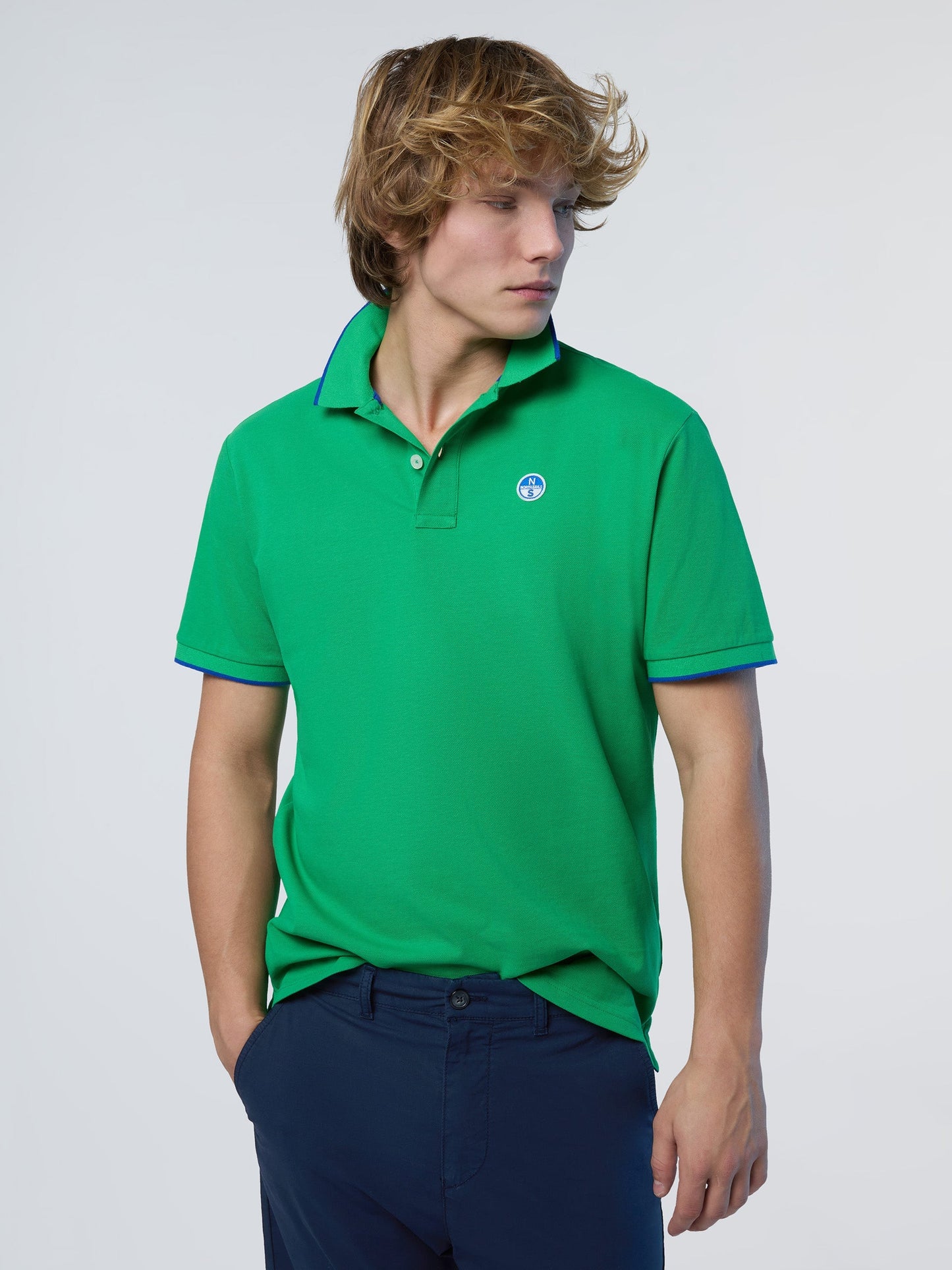 Polo shirt with logo collar