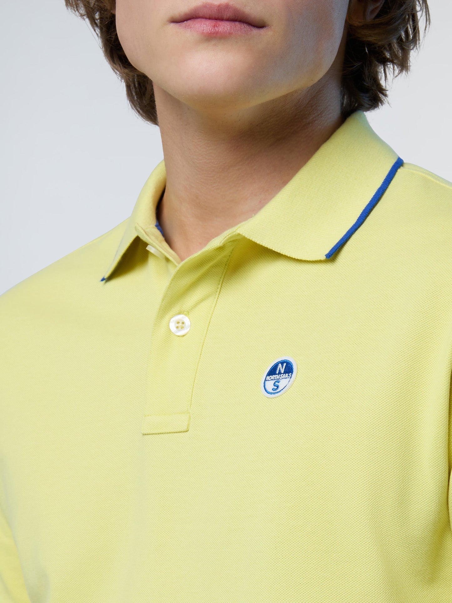 Polo shirt with logo collar