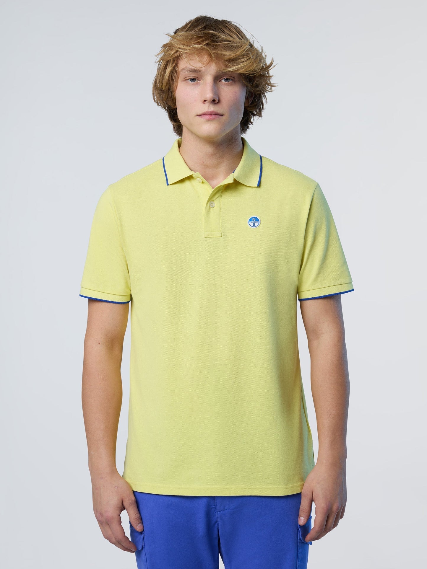 Polo shirt with logo collar