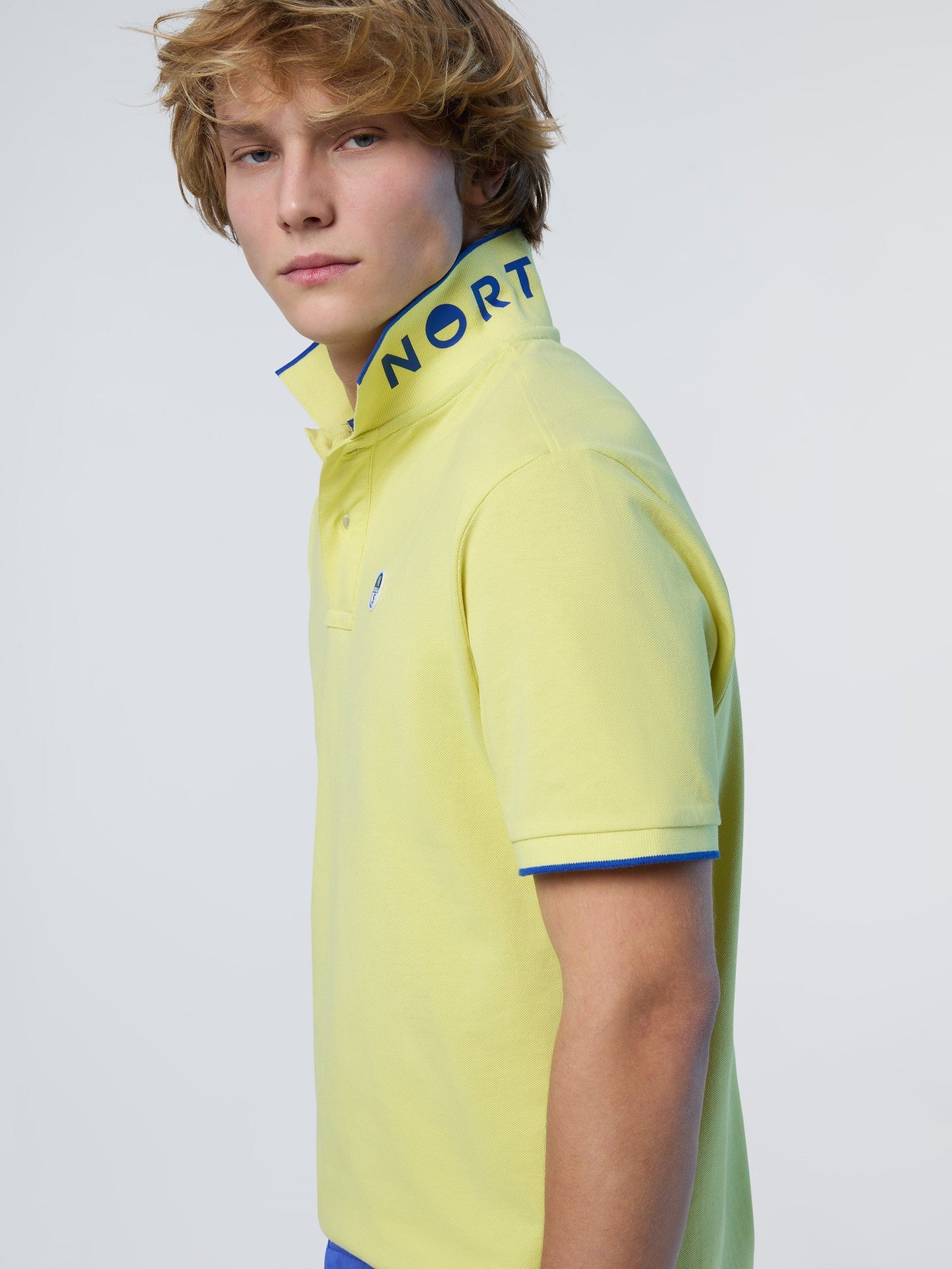 Polo shirt with logo collar