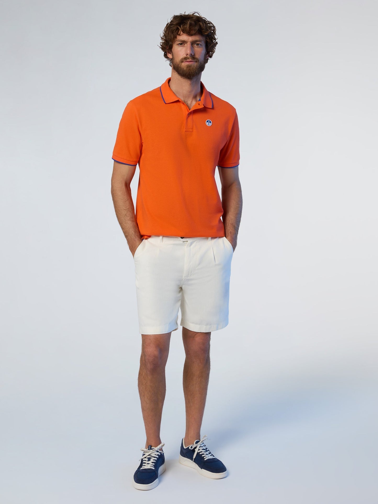 Polo shirt with logo collar