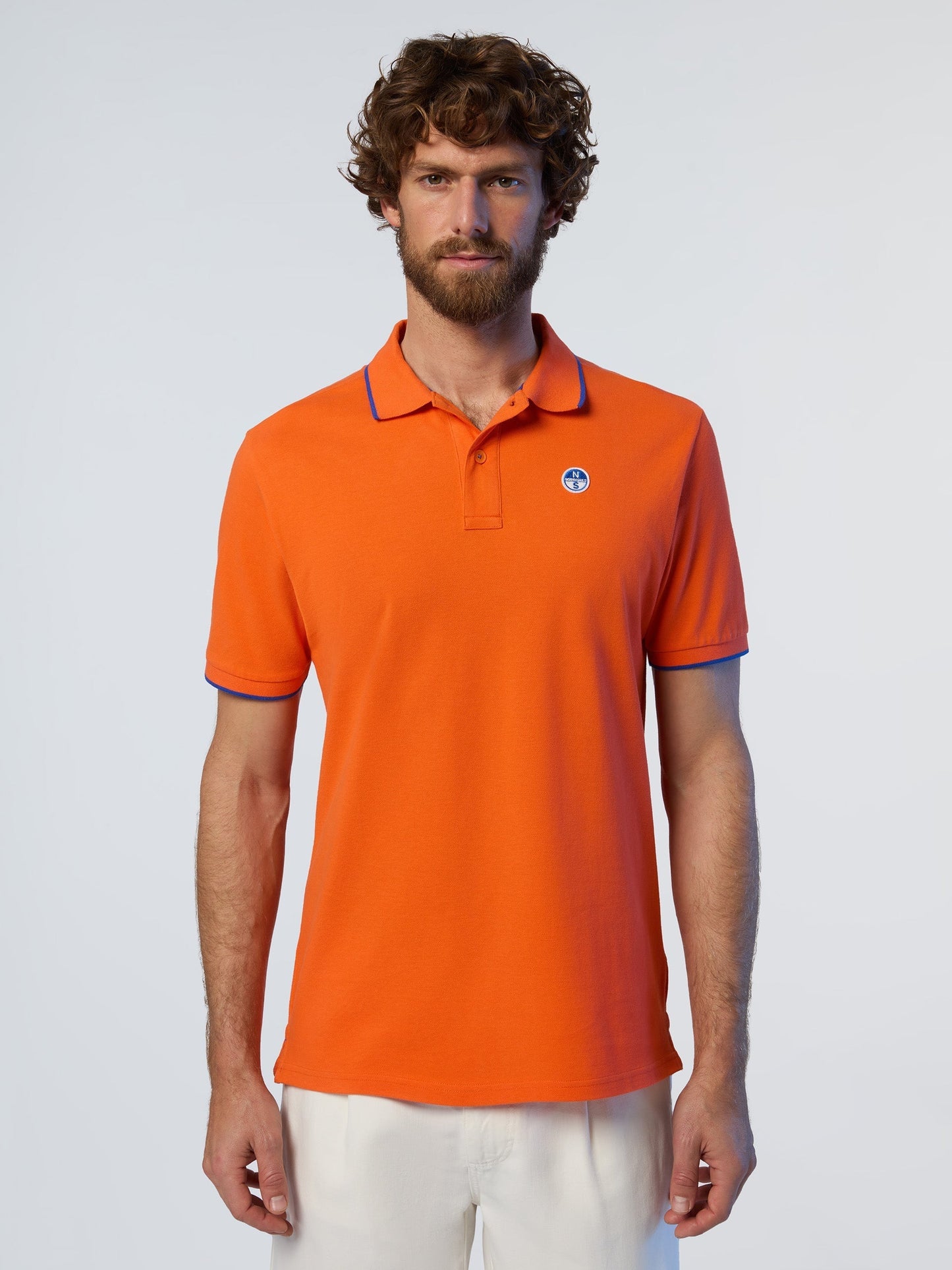 Polo shirt with logo collar
