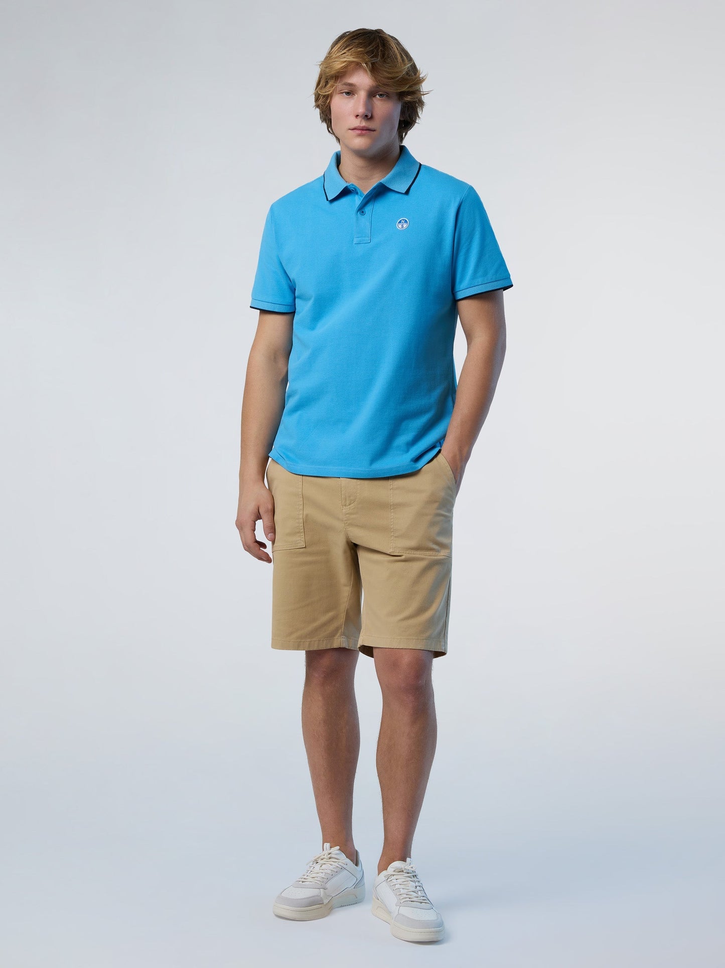 Polo shirt with logo collar