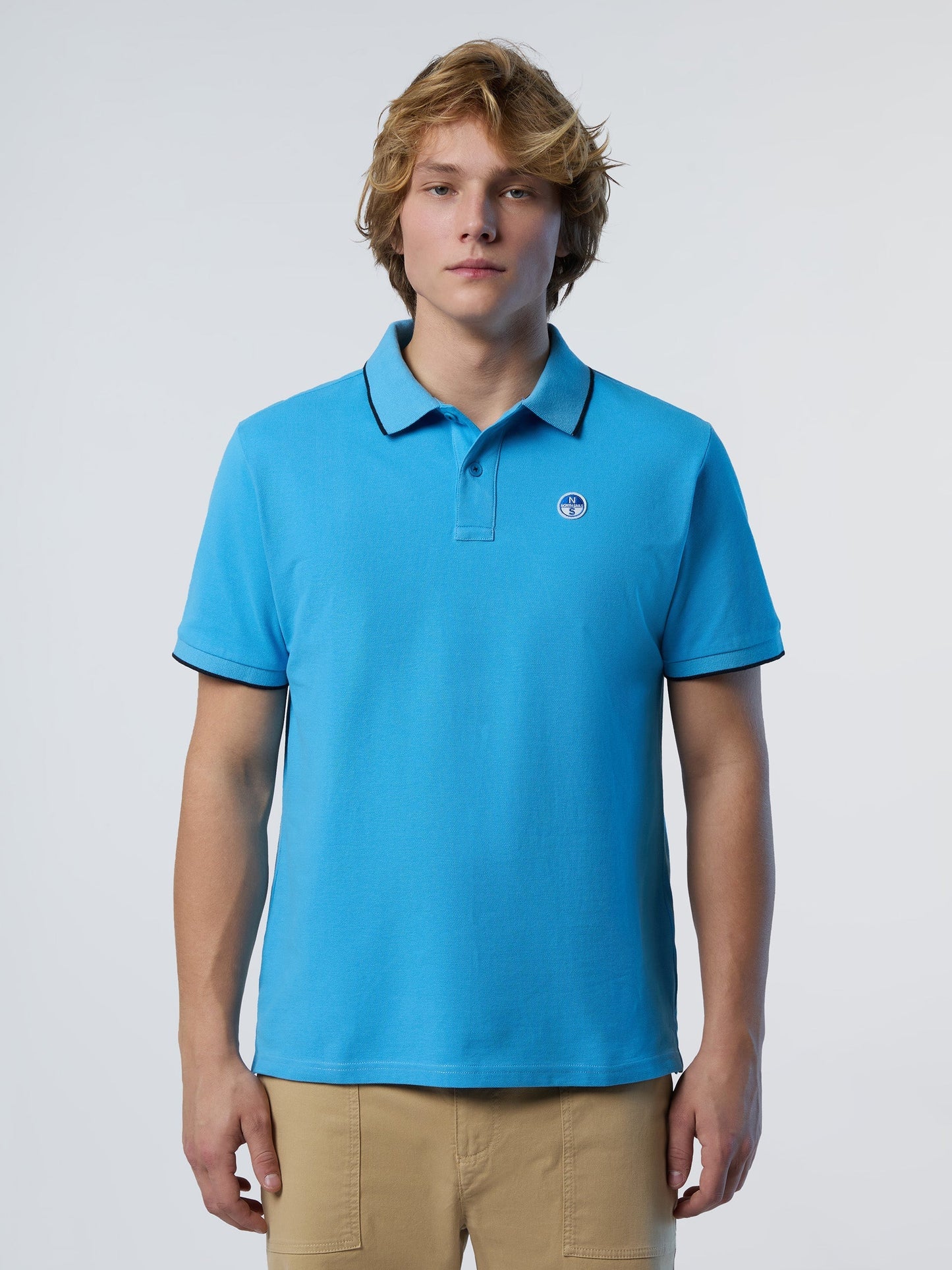 Polo shirt with logo collar