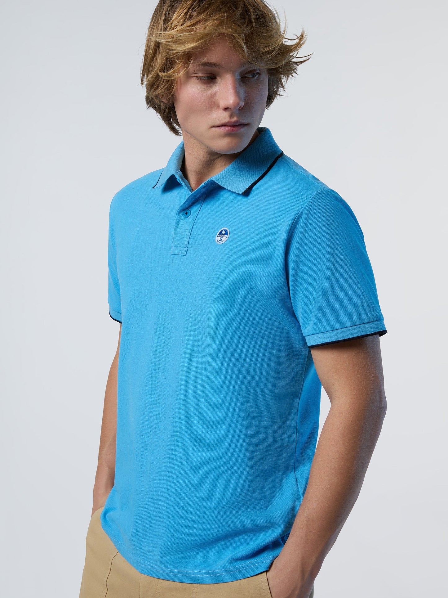 Polo shirt with logo collar