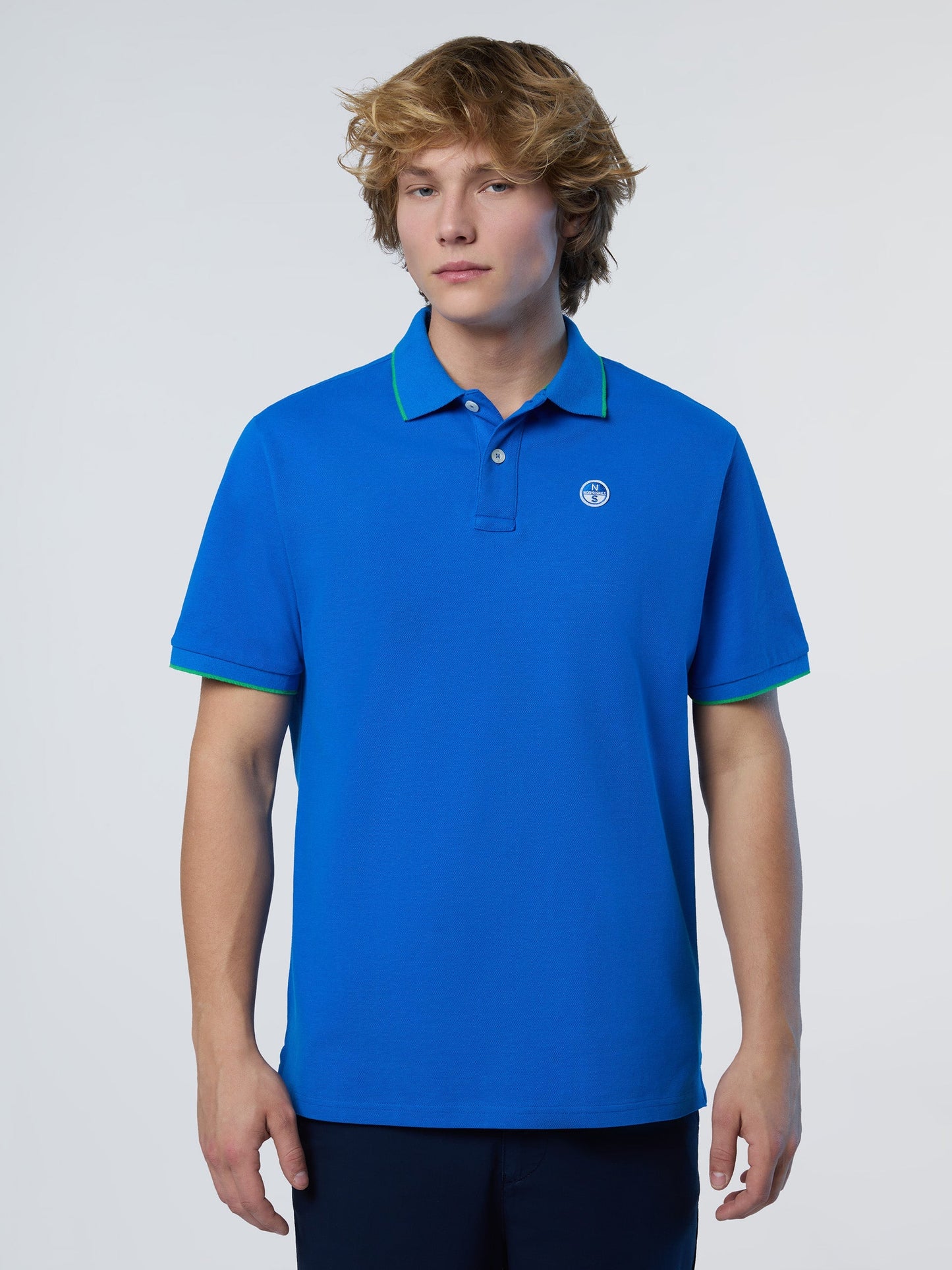 Polo shirt with logo collar