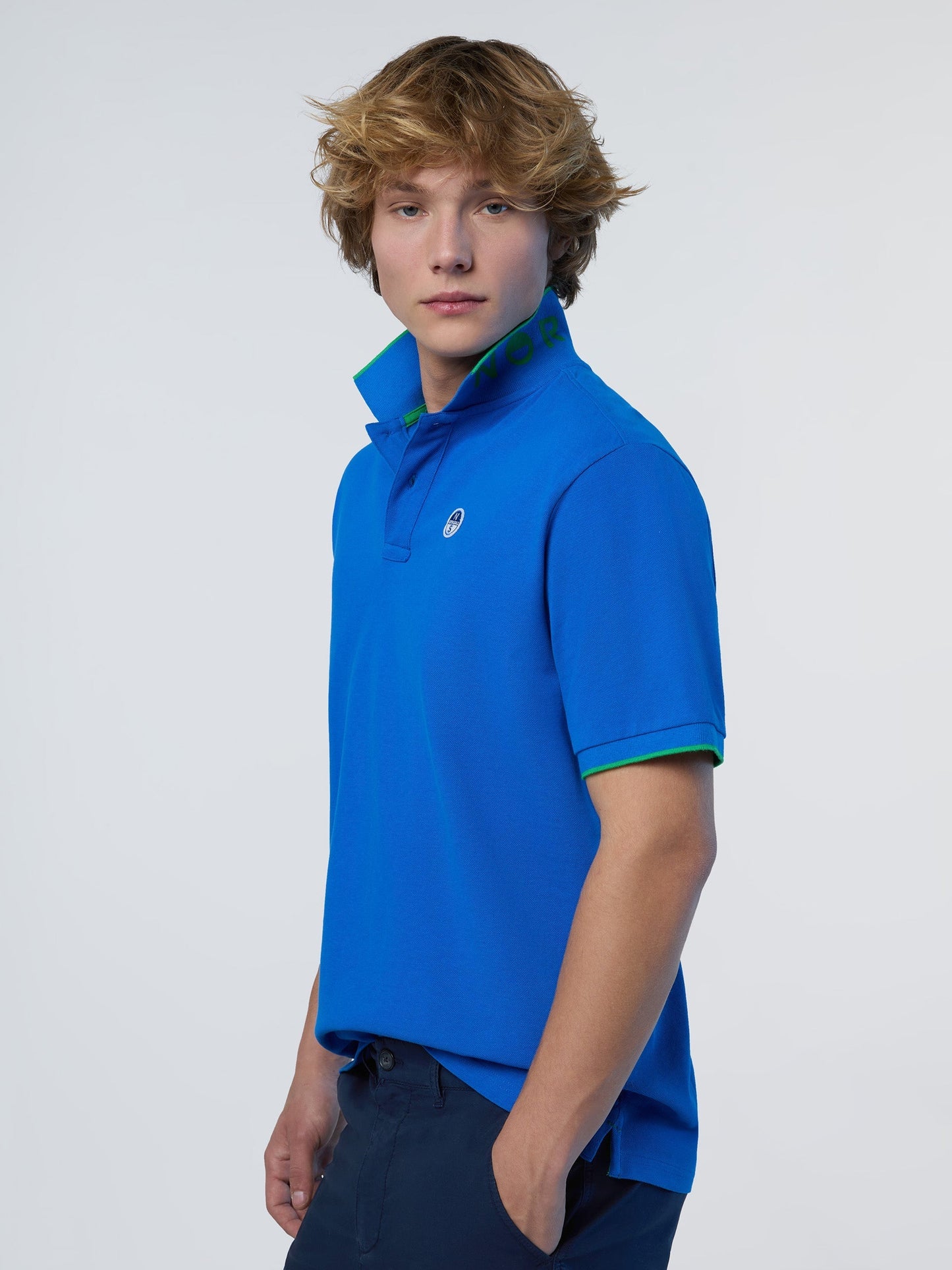 Polo shirt with logo collar