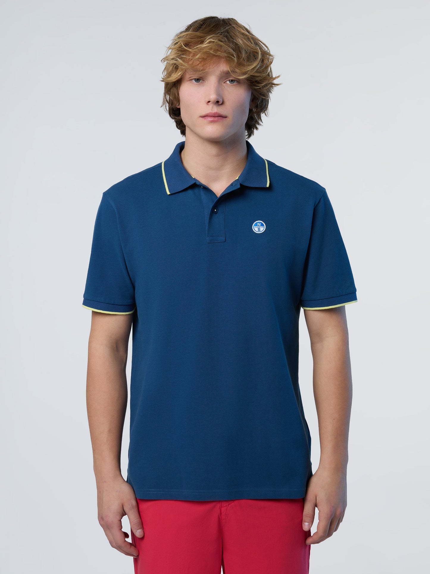 Polo shirt with logo collar