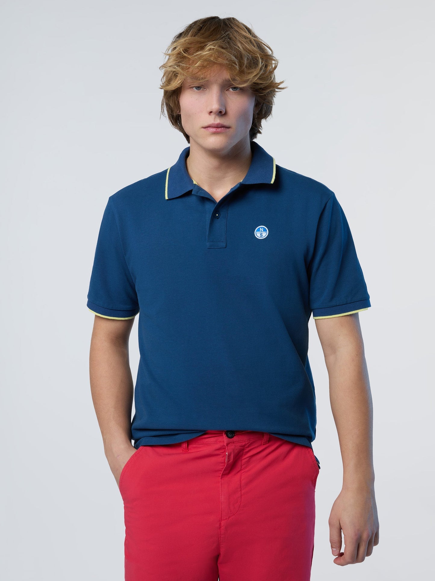 Polo shirt with logo collar