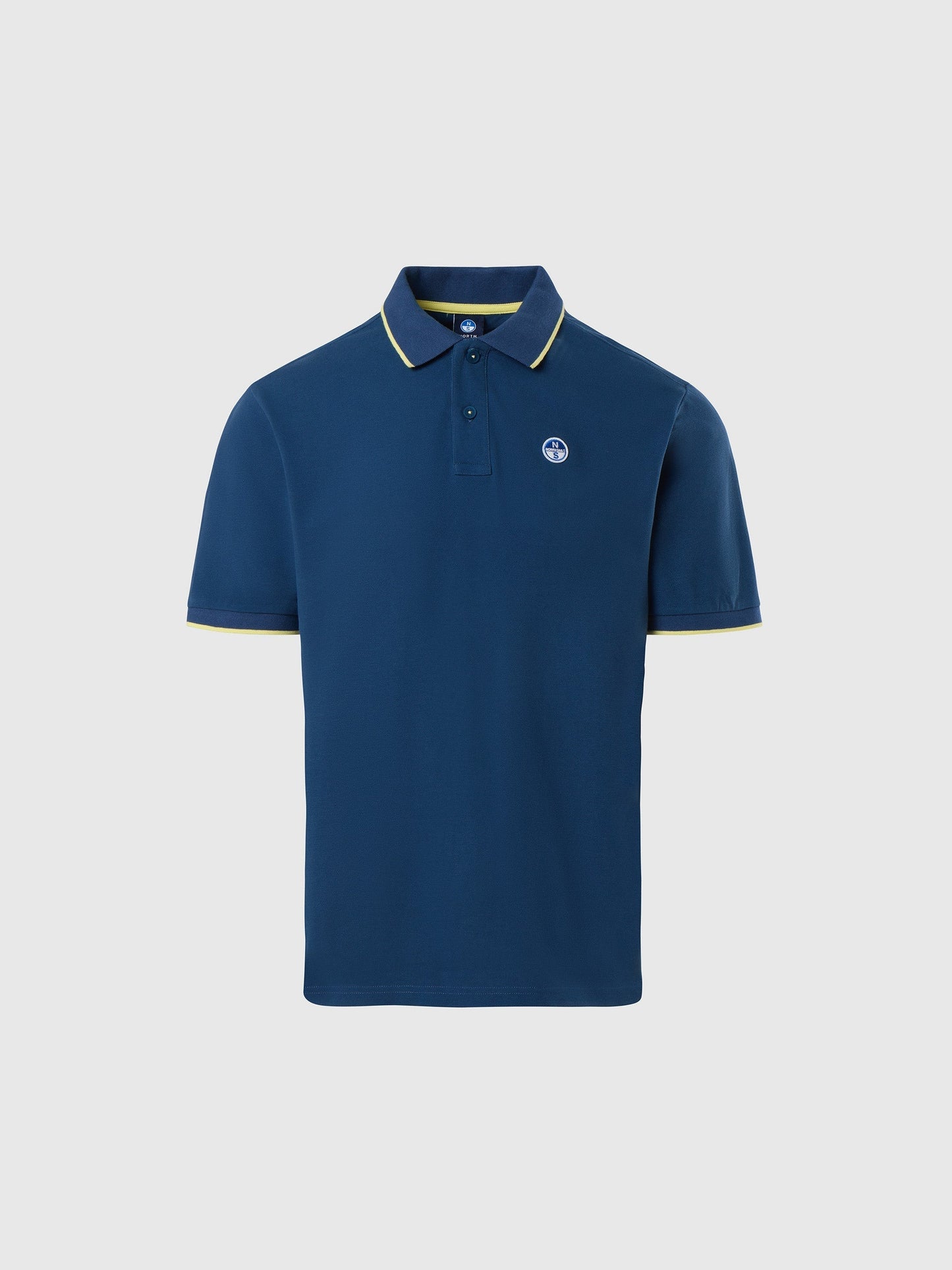 hover | Dark denim | polo-short-sleeve-collar-wstriped-in-contrast-692452