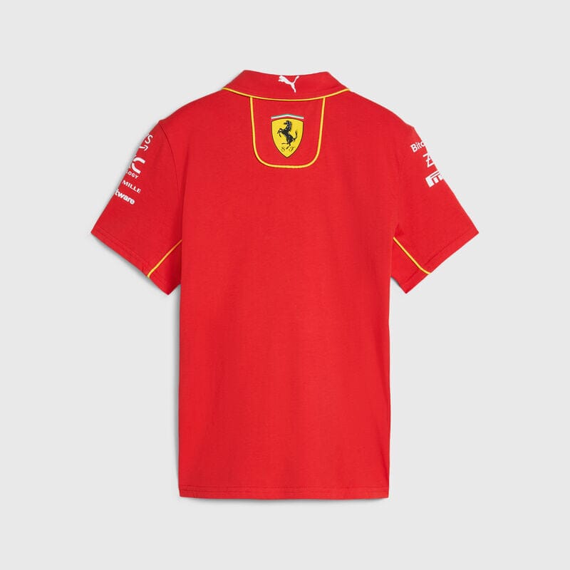 Scuderia Ferrari F1 2024 Kids Team Polo Shirt - Youth Red
