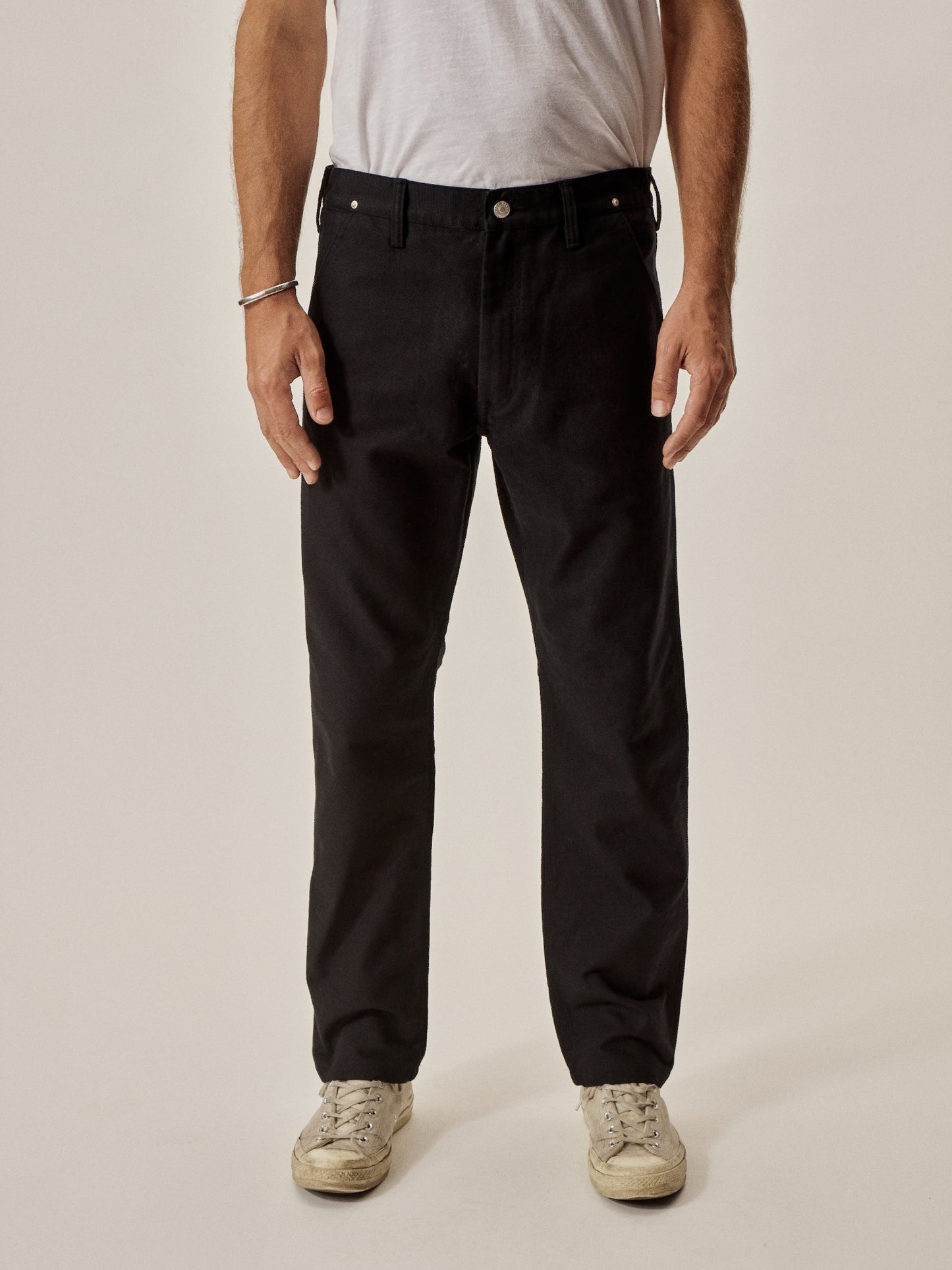 Faded Black HW Canvas Full Saddle Work Pant