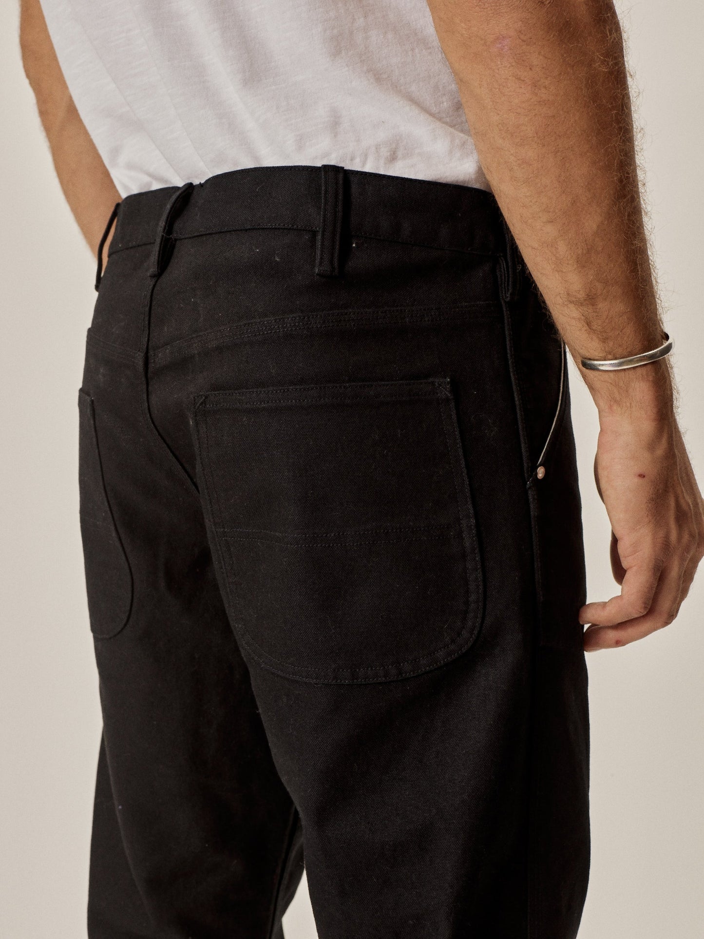 Faded Black HW Canvas Full Saddle Work Pant