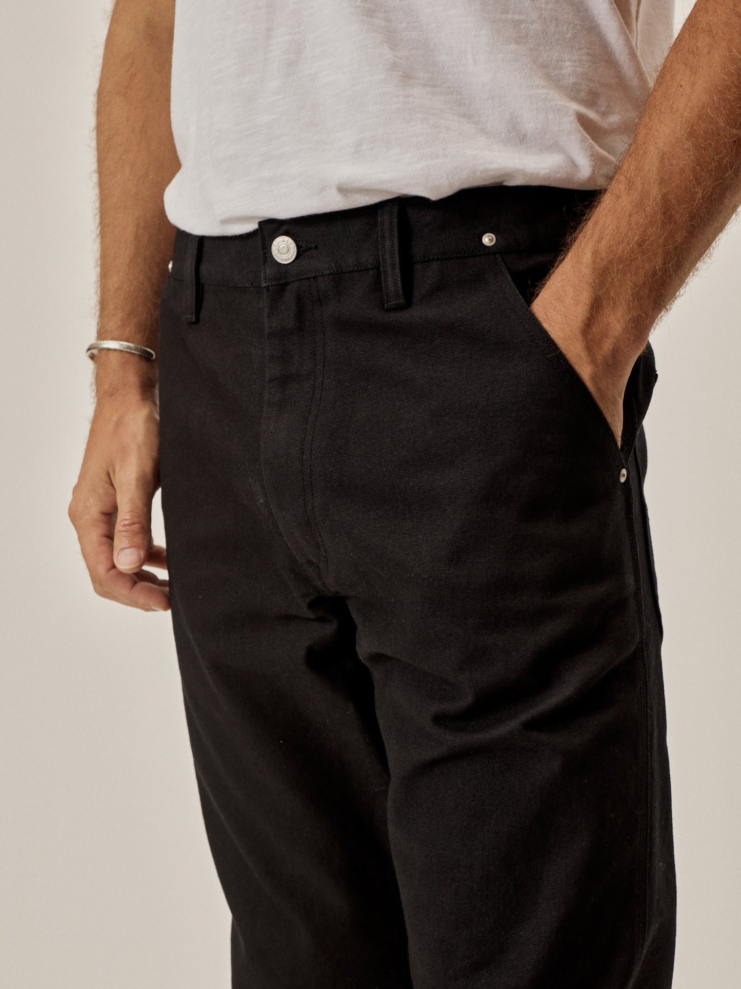 Faded Black HW Canvas Full Saddle Work Pant