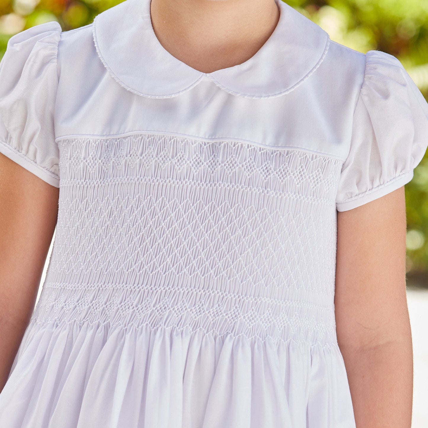 Smocked Emery Dress - White