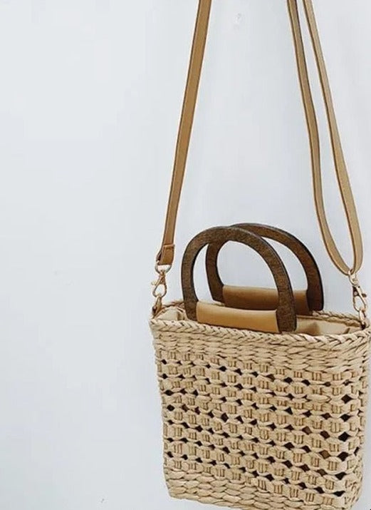 Hollow Out Rattan Straw Woven Large Capacity Shoulder Bag
