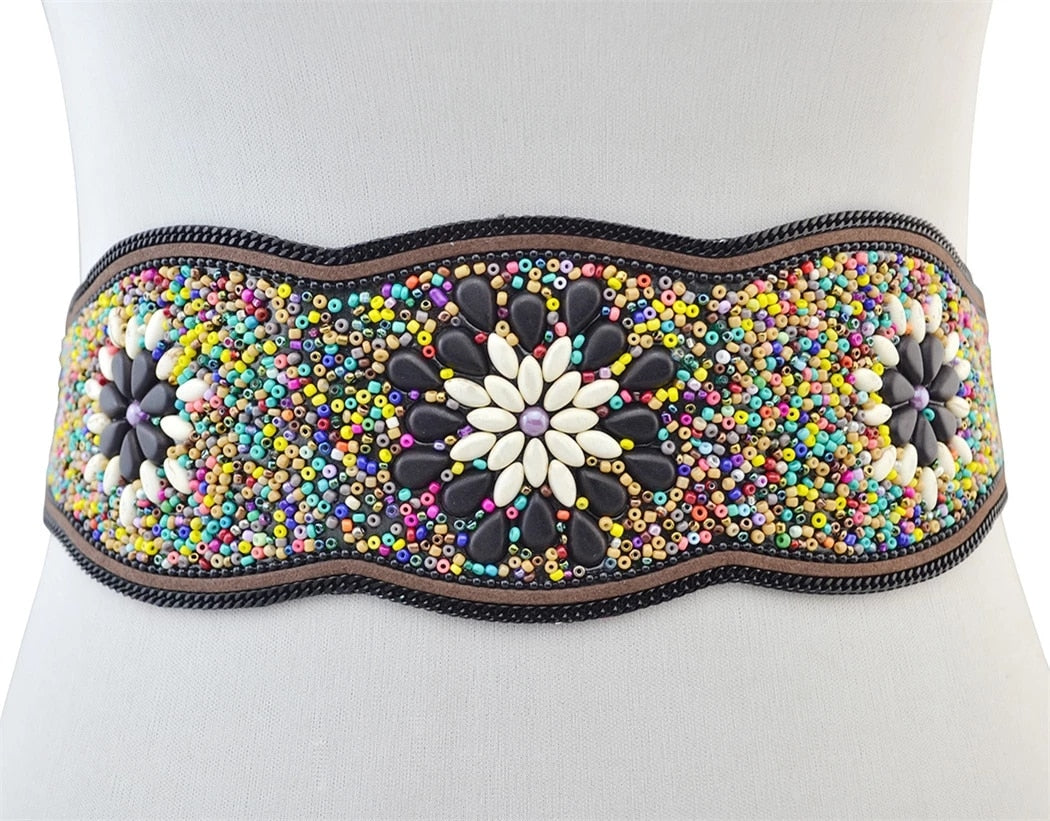 Handmade Flower Resin Beads Waistband