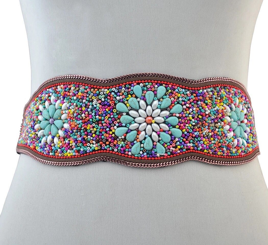 Handmade Flower Resin Beads Waistband