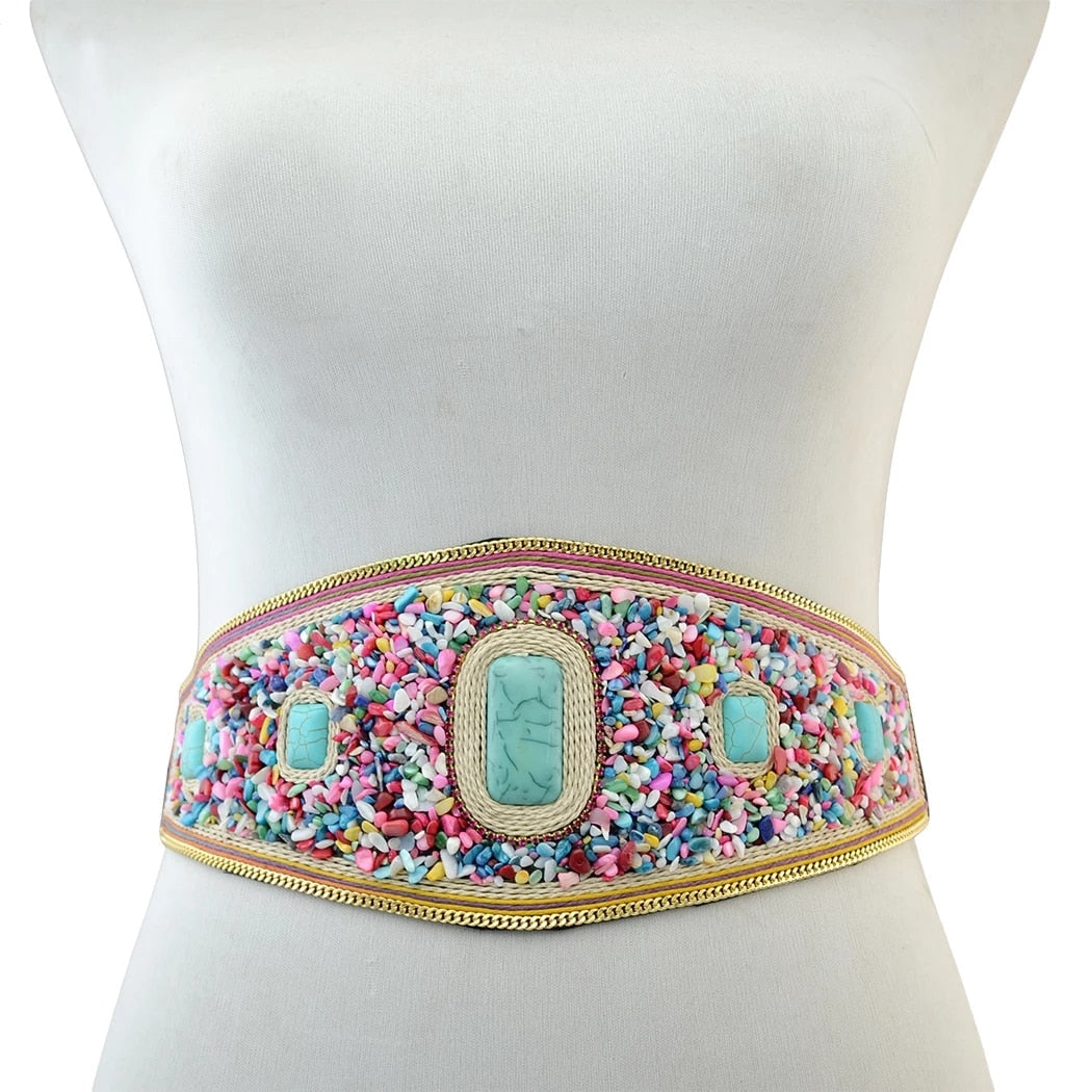 Handmade Flower Resin Beads Waistband