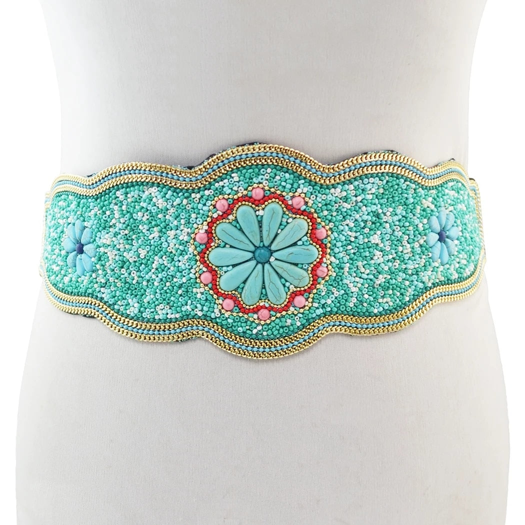 Handmade Flower Resin Beads Waistband