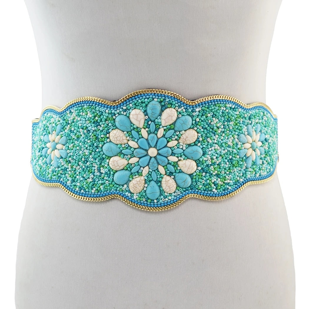 Handmade Flower Resin Beads Waistband