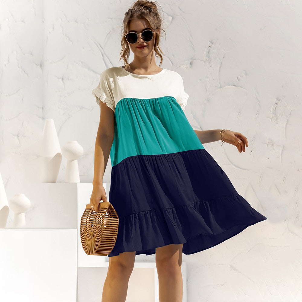 Casual Short Sleeve Dress - Ishka