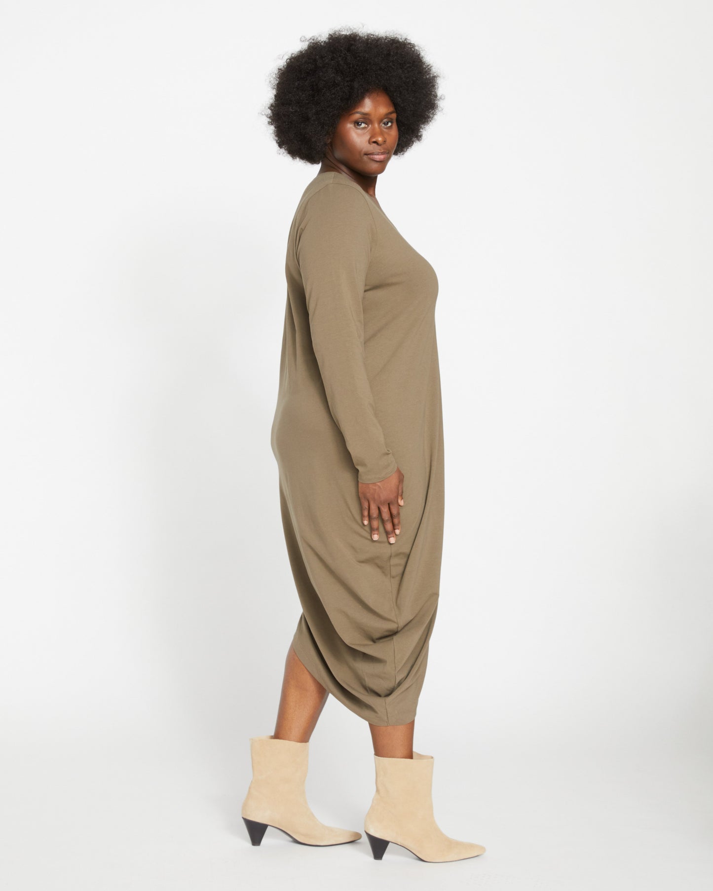Iconic Long Sleeve V-Neck Geneva Dress - Crocodile