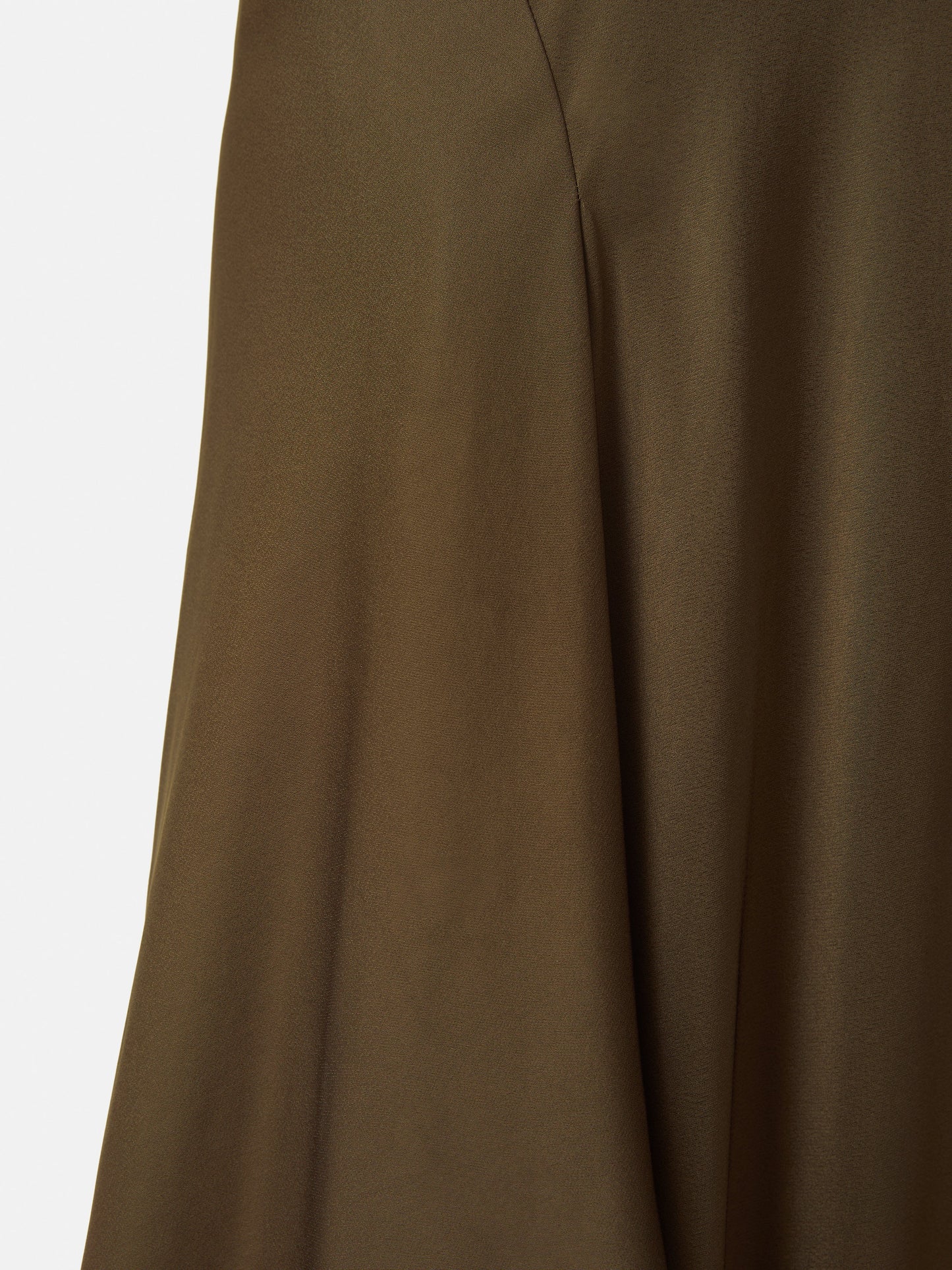Satin Bias Asymmetric Skirt | Dark Khaki