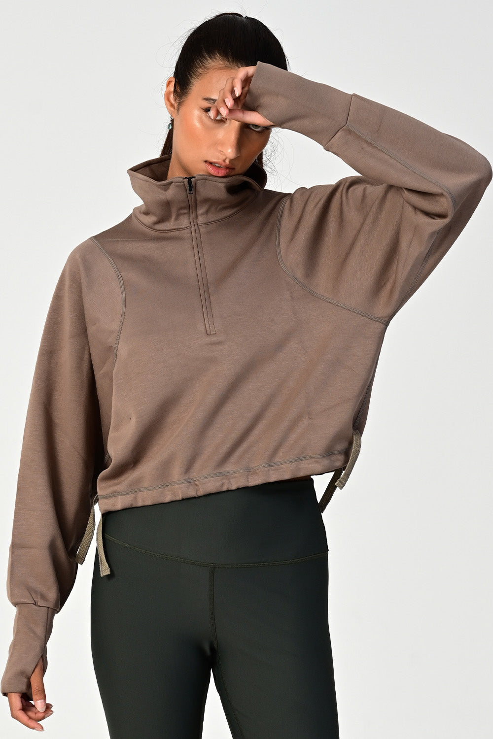 Rodeo Khaki Oversized Half Zip