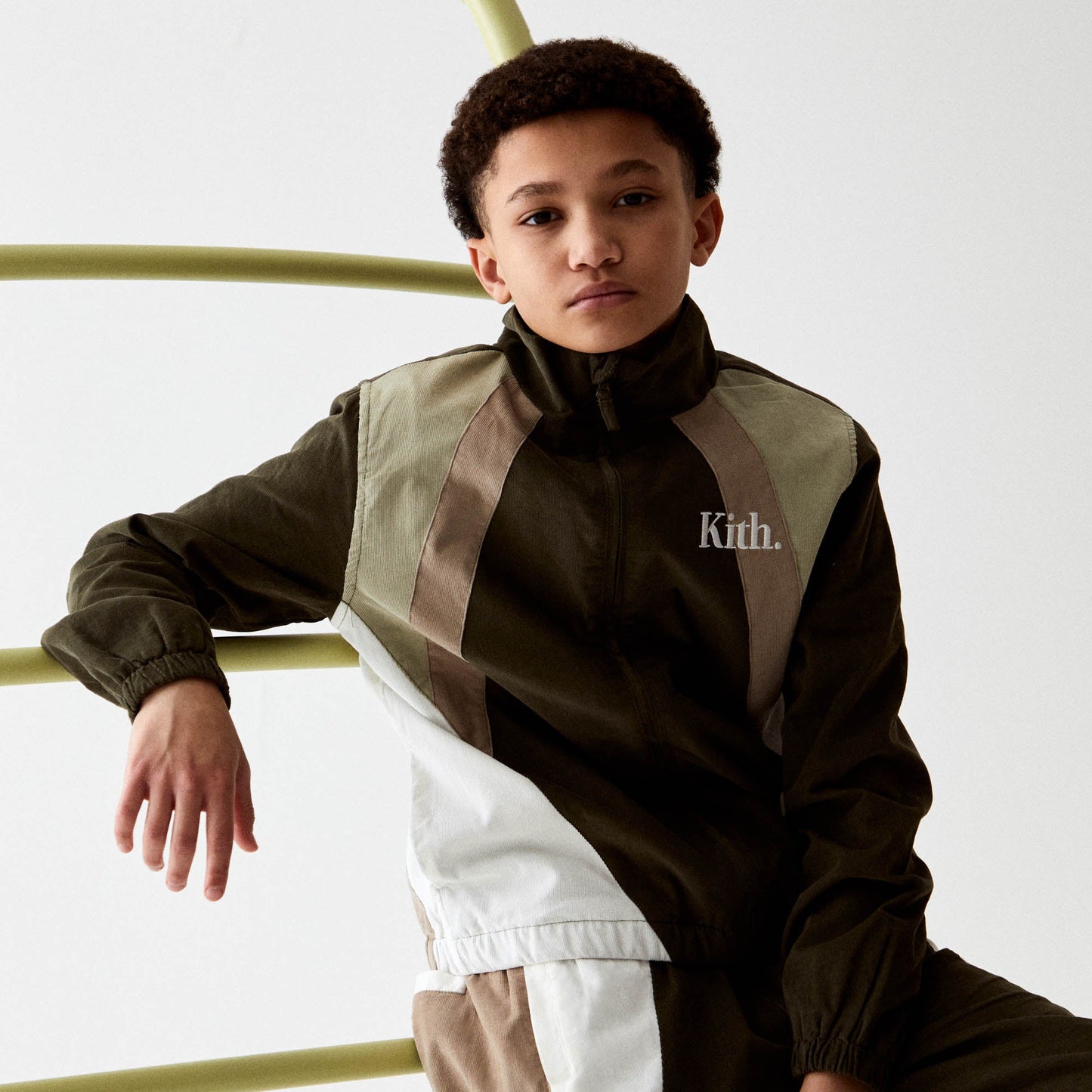 Kith Kids Micro Cord Blocked Track Jacket - Chelonian