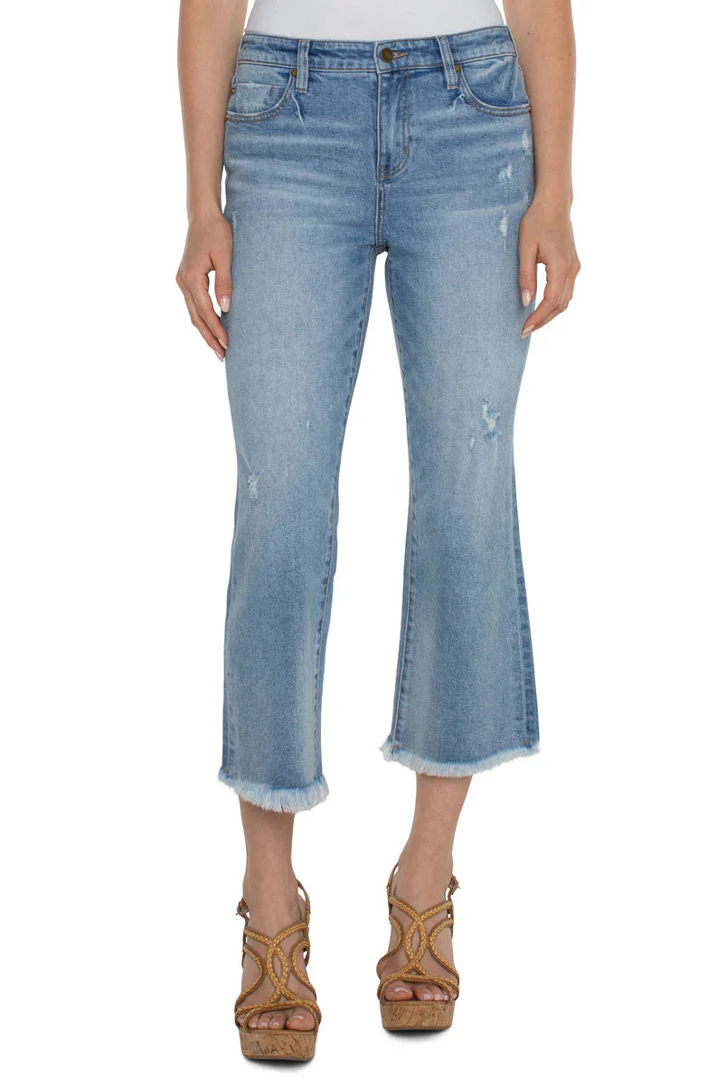 Hannah Crop Flare with Fray