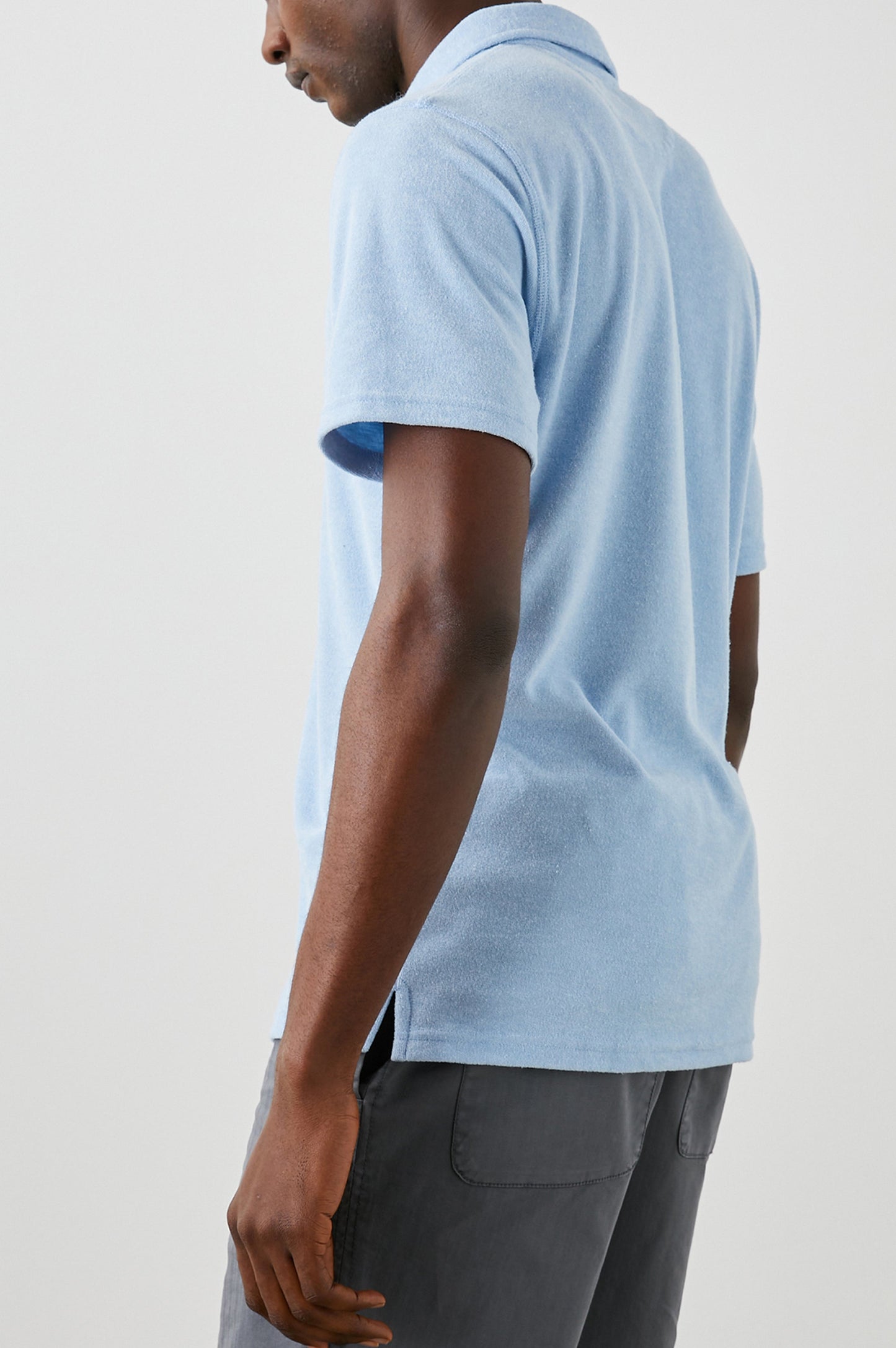 RHEN POLO SHIRT - TERRY CHAMBRAY BLUE