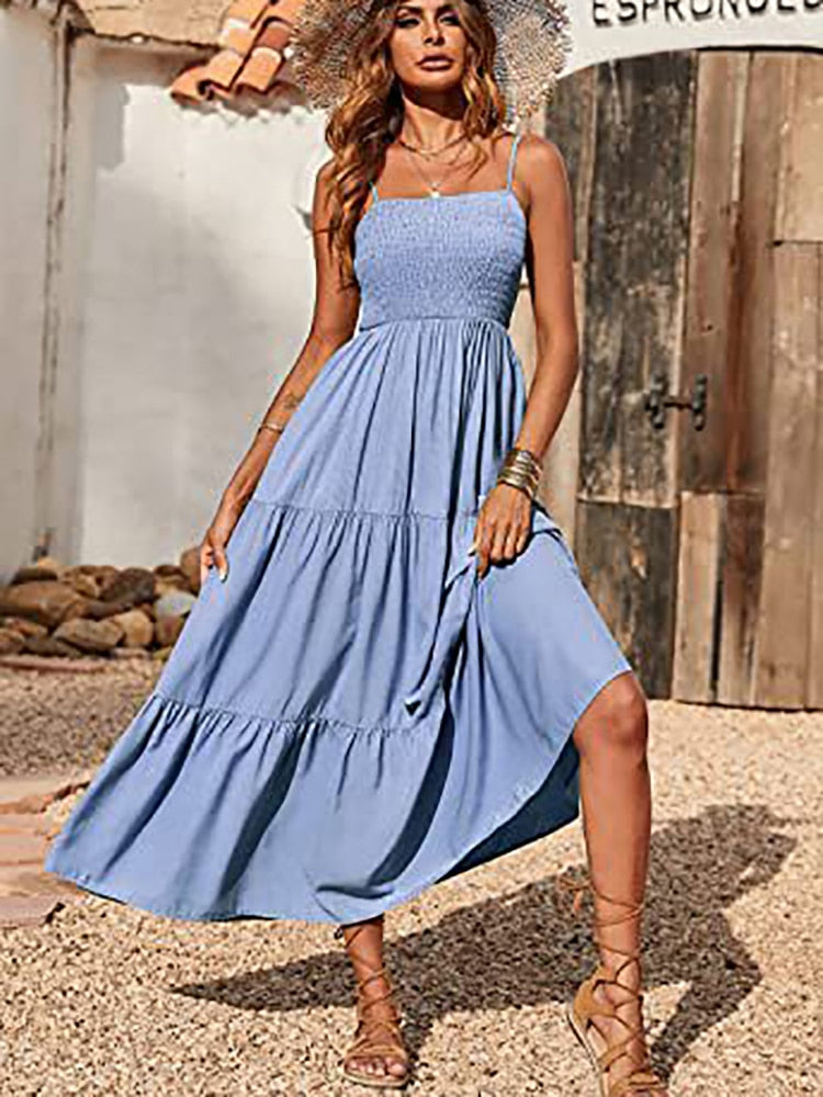 Women Sleevless Slim Sexy Holiday Dress