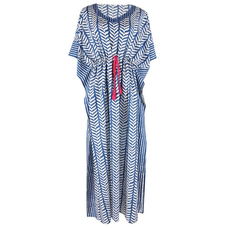 Women Long Batwing Sleeve Summer Print Boho Cover Upc