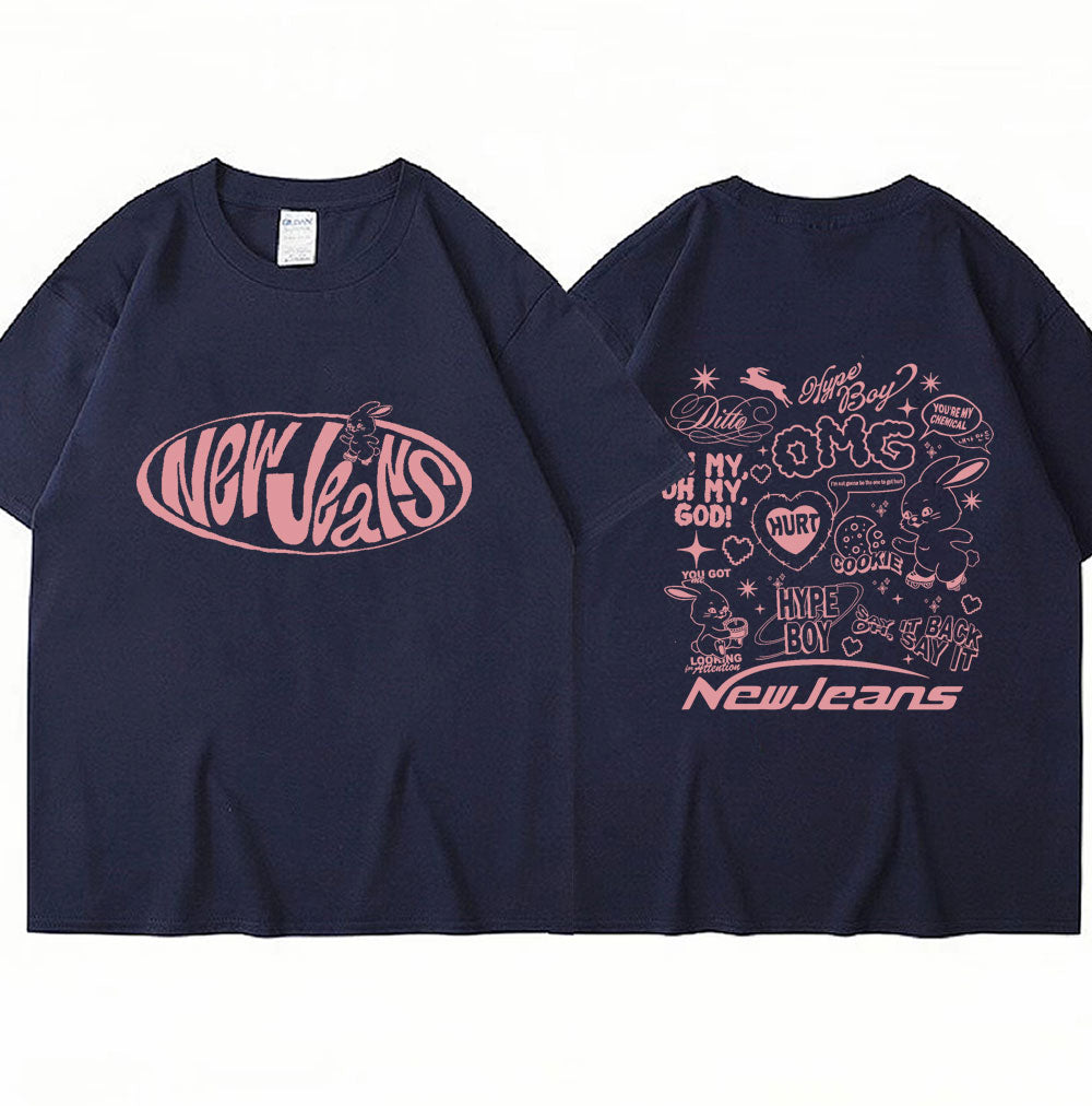 NewJeans Bunny Graphic Oversized T-Shirt