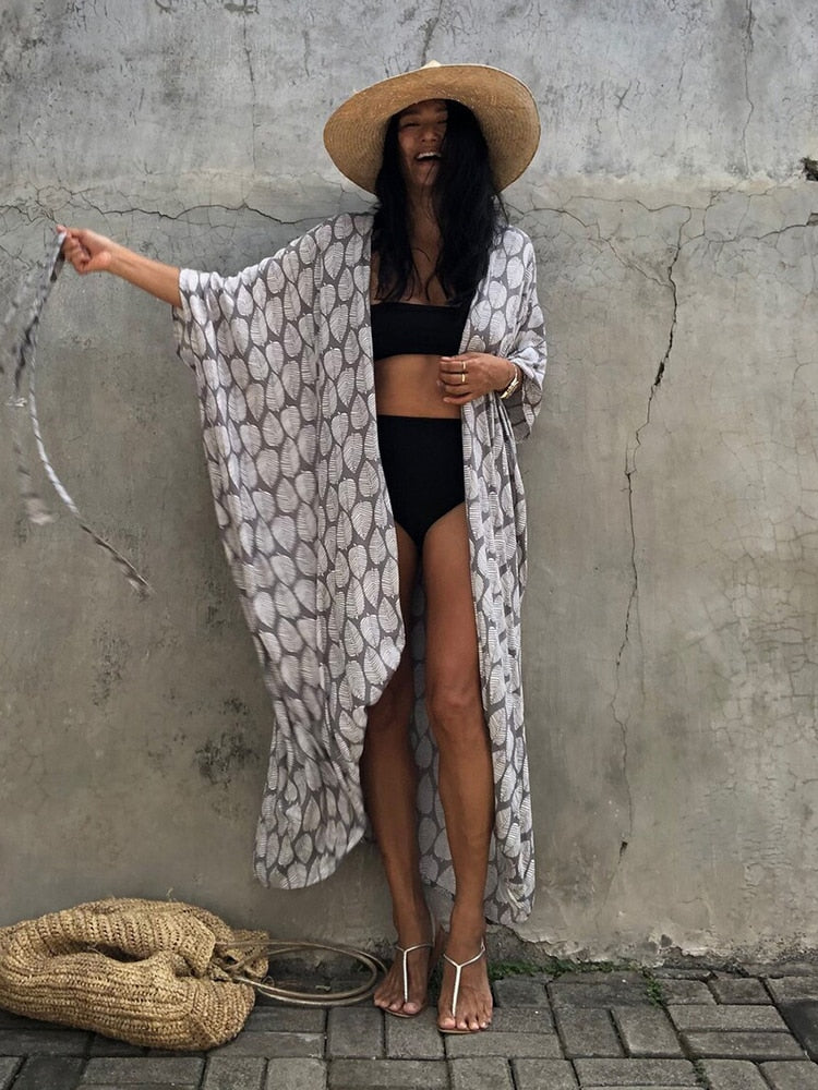 Halo Dye Cover Up Kimono Long Cardigan