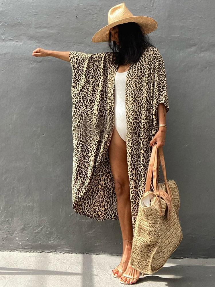 Halo Dye Cover Up Kimono Long Cardigan