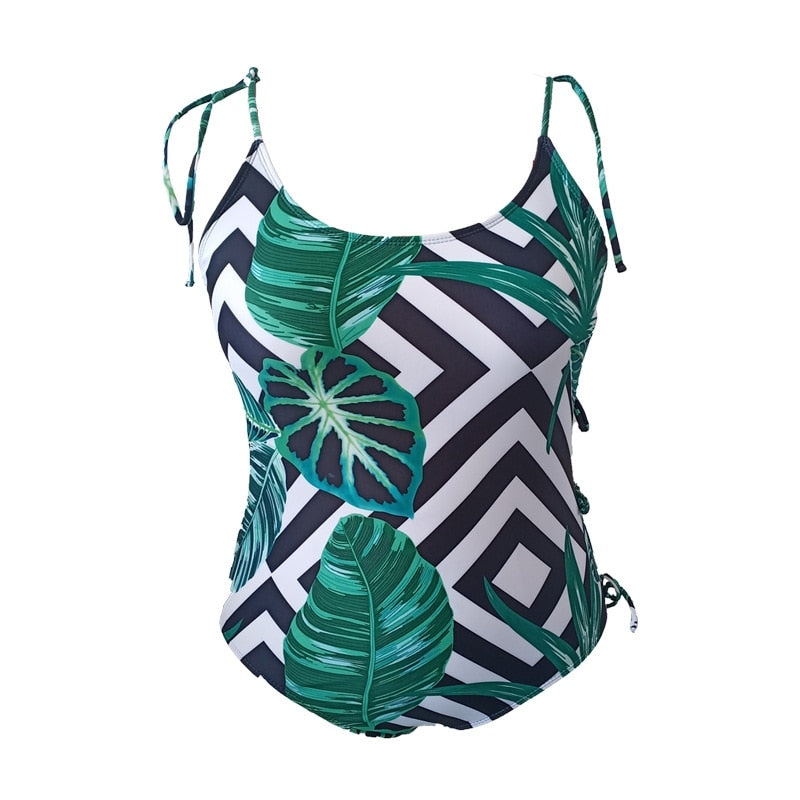 Women Floral Large One Piece Plus size Beachwear - Size L - XL