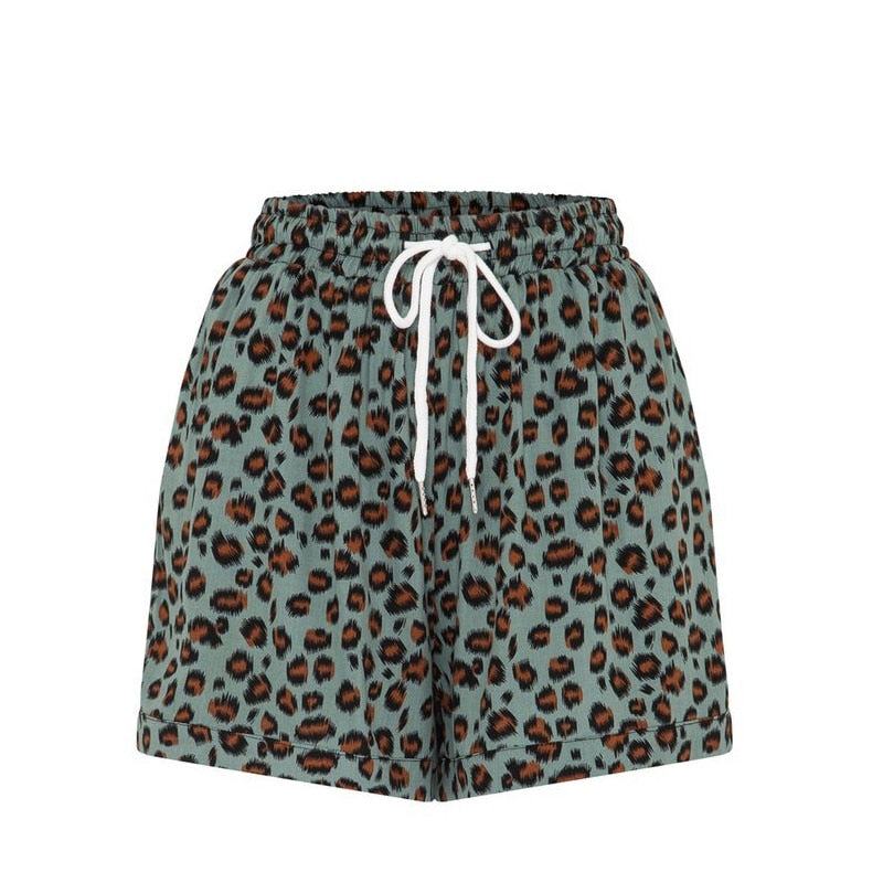 Summer Boho Animal Print Elastic Rayon Cotton Short