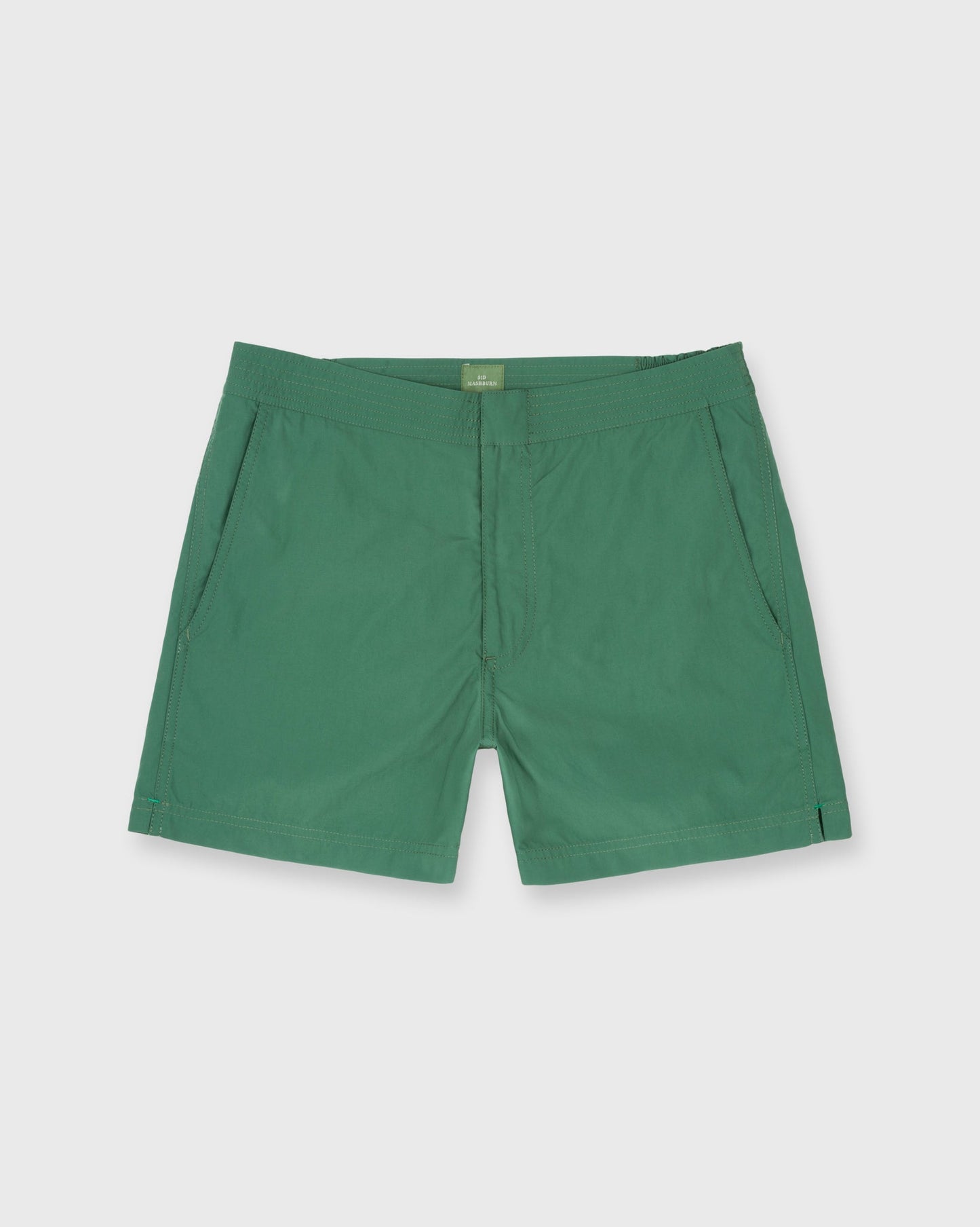 Zip-Front Standard Swim Short in Pine Nylon