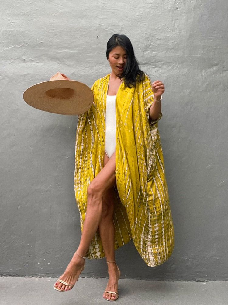 Halo Dye Cover Up Kimono Long Cardigan